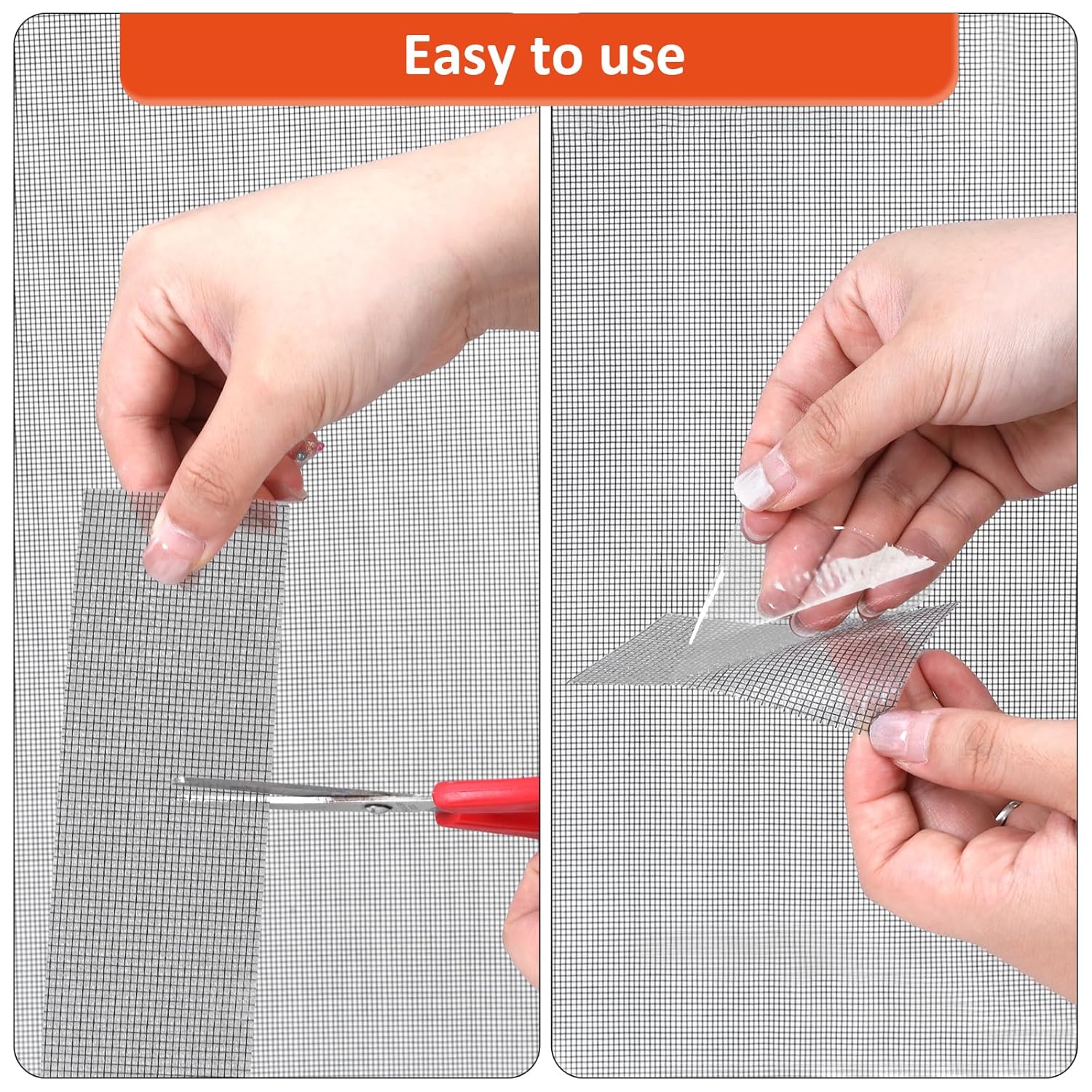 Grey Screen Repair Tape, 2" X 180" (15FT) Window Screen Door Repair Kit, Strong Adhesive Fiberglass