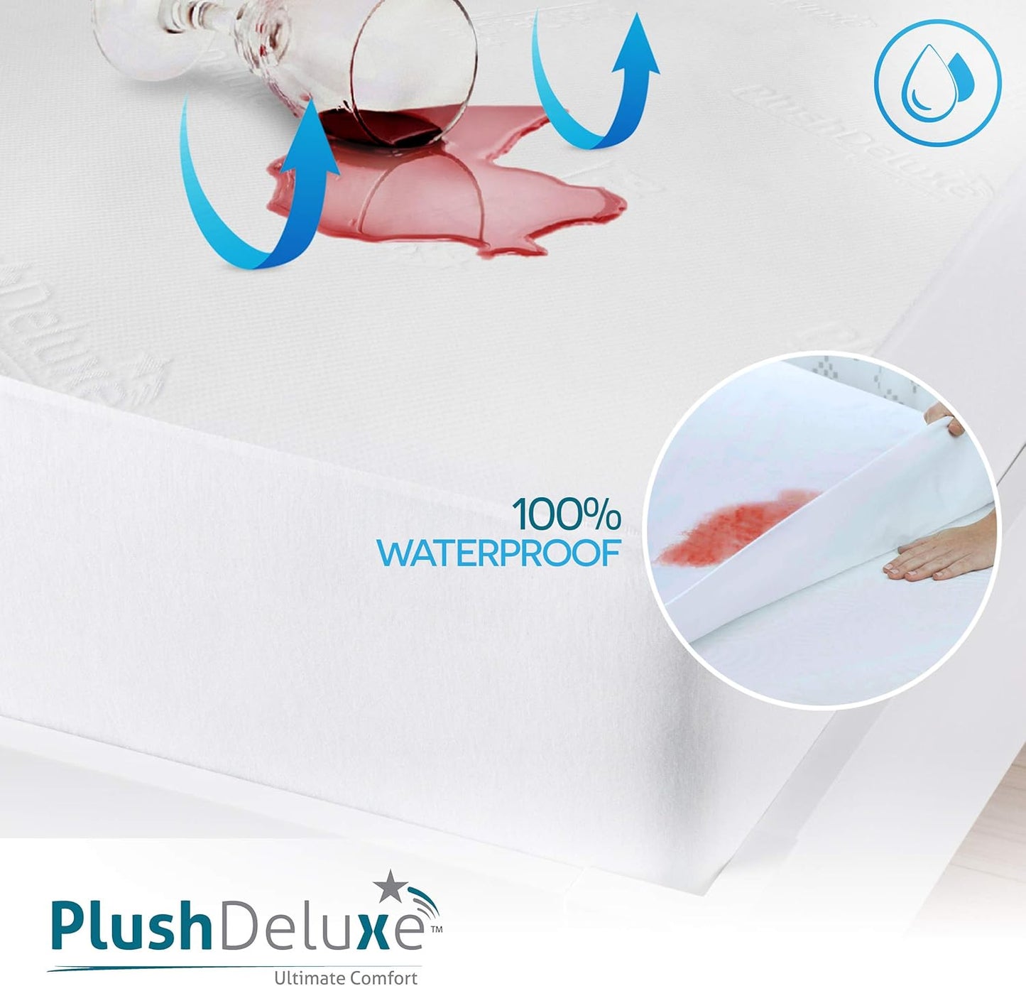 PlushDeluxe Premium Bamboo Mattress Protector – King Size, Waterproof, & Ultra Soft Breathable