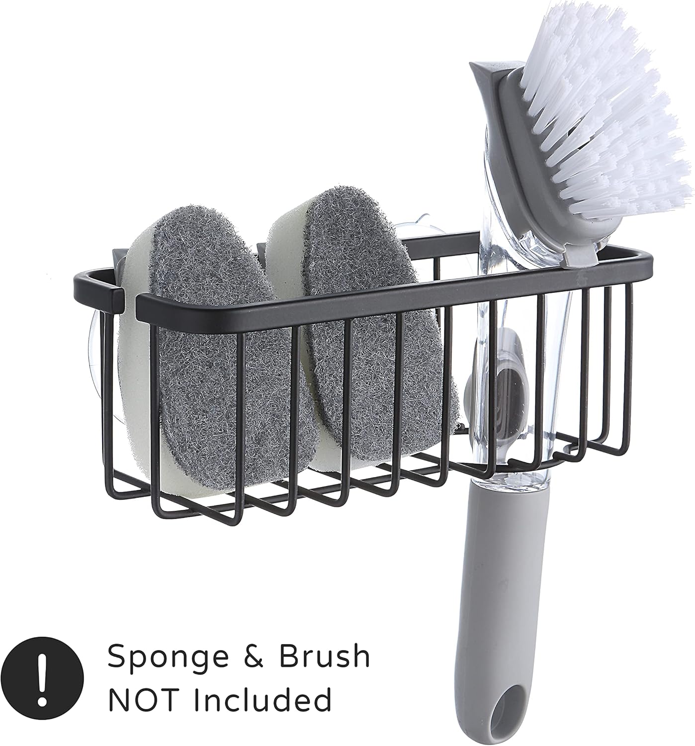 SunnyPoint NeverRust Deluxe Kitchen & Bathroom Sink Sponge Holder Organizer with Adhesive Mount