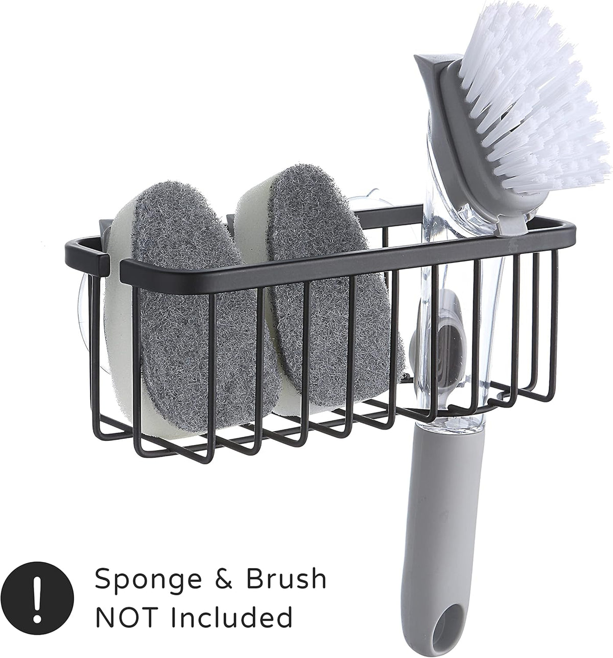 SunnyPoint NeverRust Deluxe Kitchen & Bathroom Sink Sponge Holder Organizer with Adhesive Mount