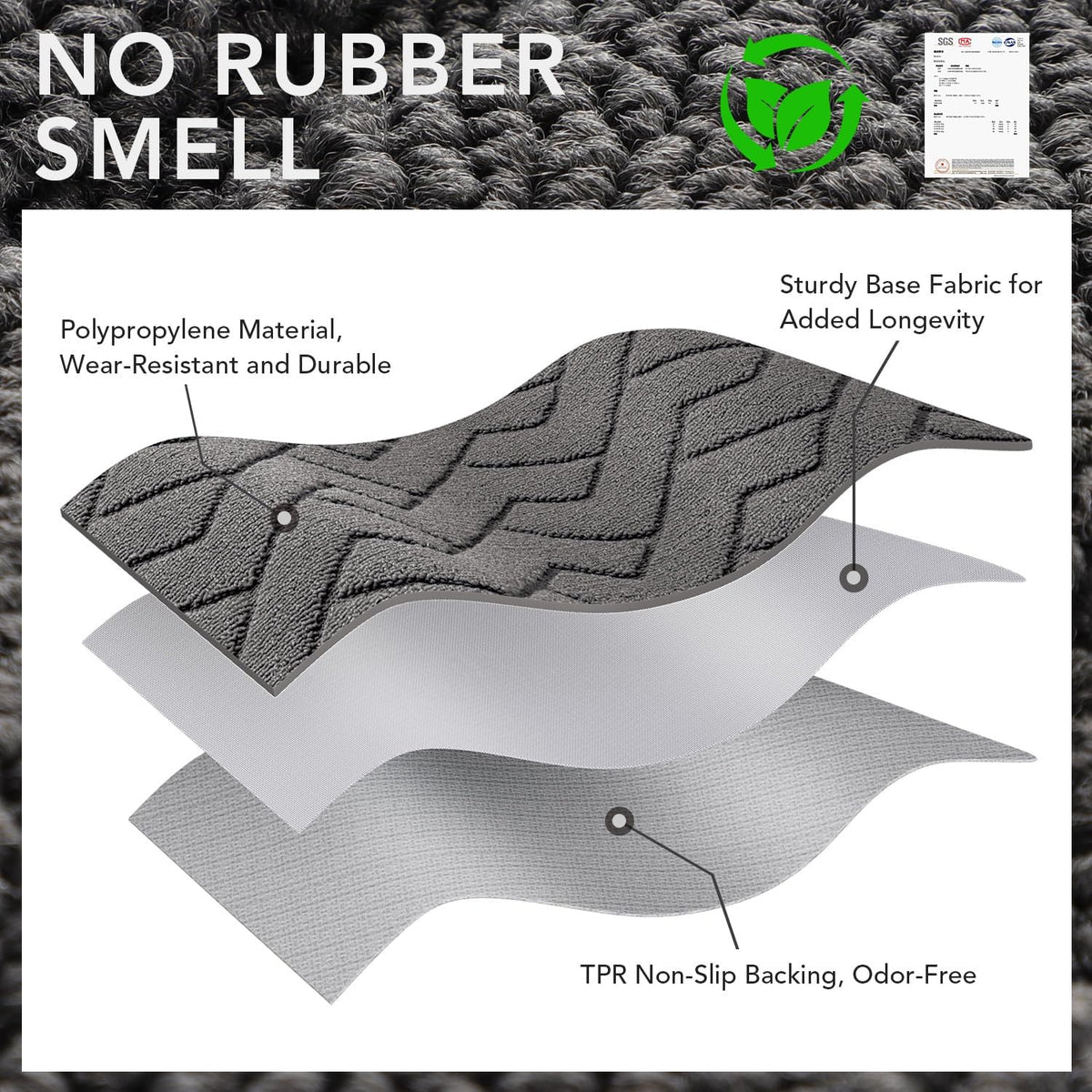 hicorfe Indoor Doormat,Front Back Door Mat Rubber Backing Non Slip Door Mats 24"x35" Absorbent