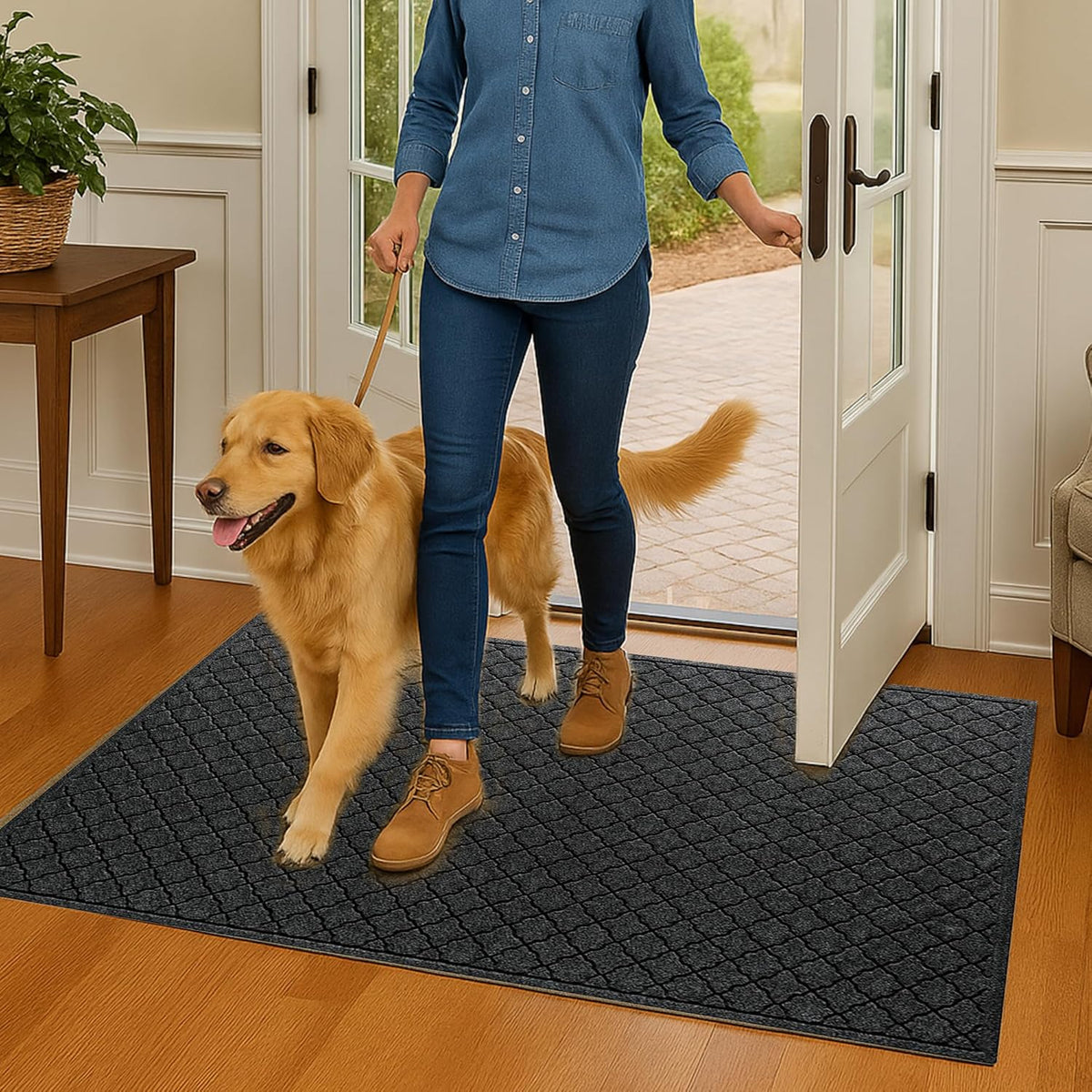 WaterHog Heavy Duty Doorway Mat, 4' x 6', Made in USA, Durable & Skid-Resistant Entryway Mat