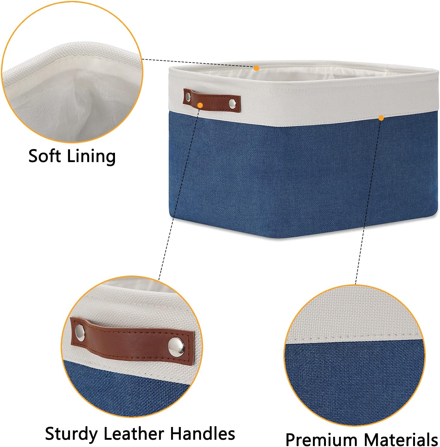 DULLEMELO Fabric Storage Bins, Foldable Storage Baskets for Organizing, Empty Gift Baskets (3-Pack