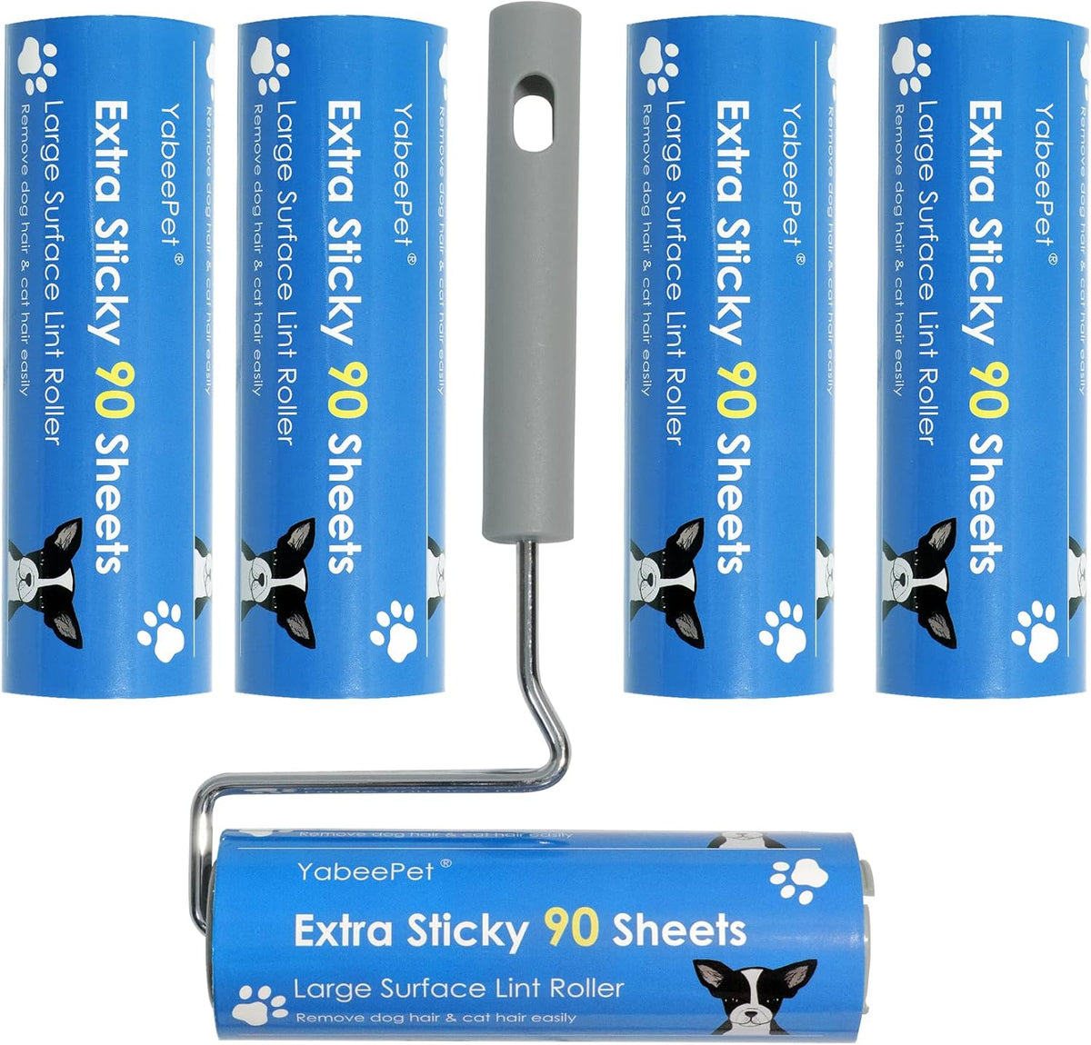 Extra Sticky Large Surface Lint Roller, 6.3'' Giant Lint Roller for Pet Hair, Lint Remover Roller