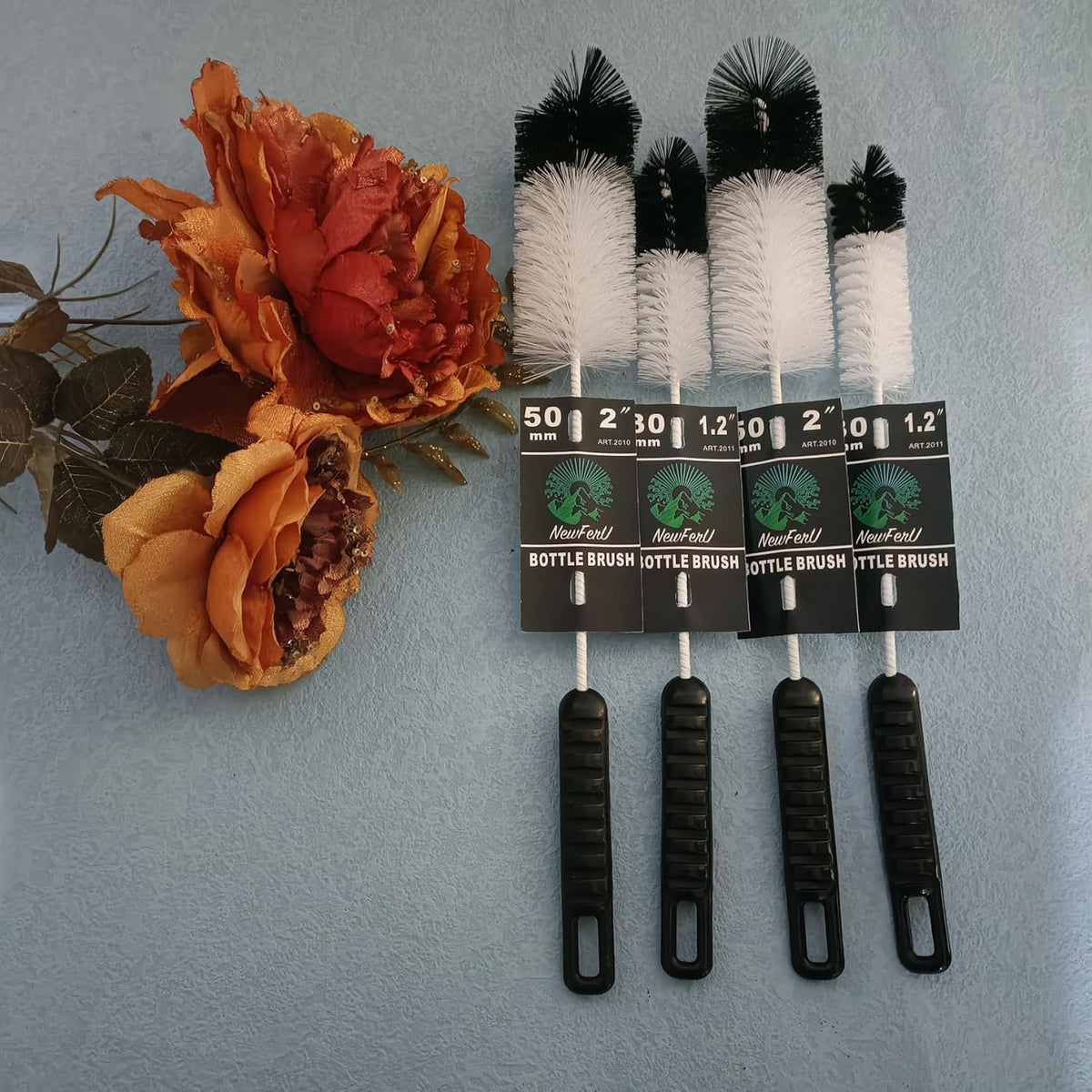 NewFerU Bottle Cleaning Brushes Long Handle Thin, Small Big Wire Cleaner Bendable Flexible for