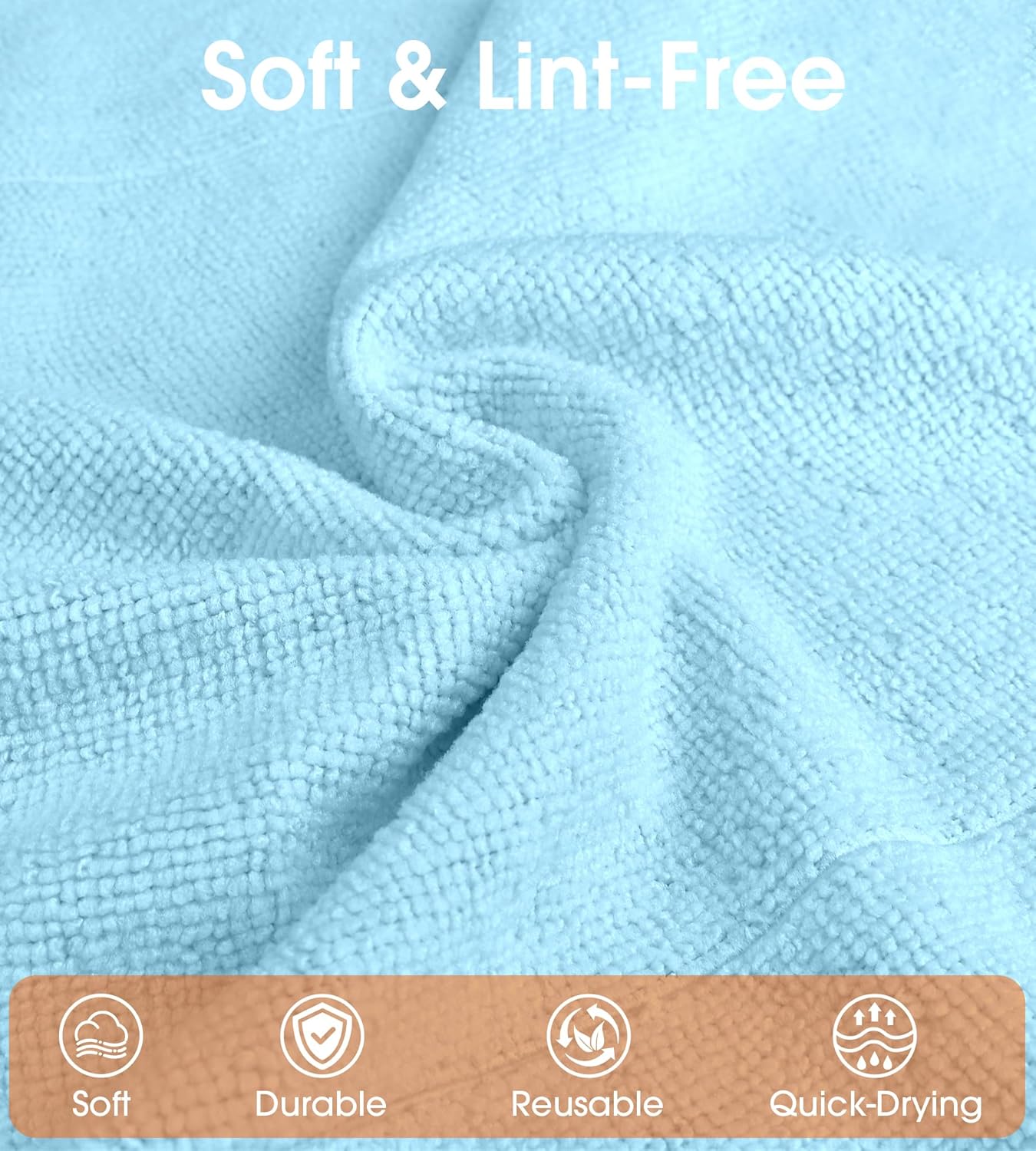 Roll of Microfiber Cleaning Cloth –100 Pack, Tear Away Microfiber Towels, Reusable, Washable