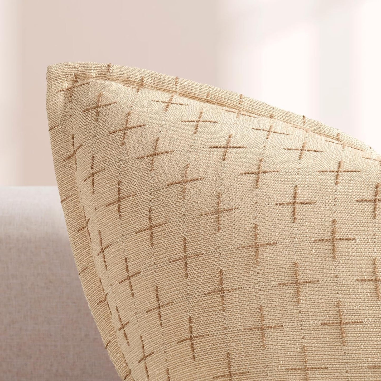 ZWJD Pillow Covers 26x26 Set of 2 Soft Polyester Textured Pillow Covers with Stylish Flange Edge