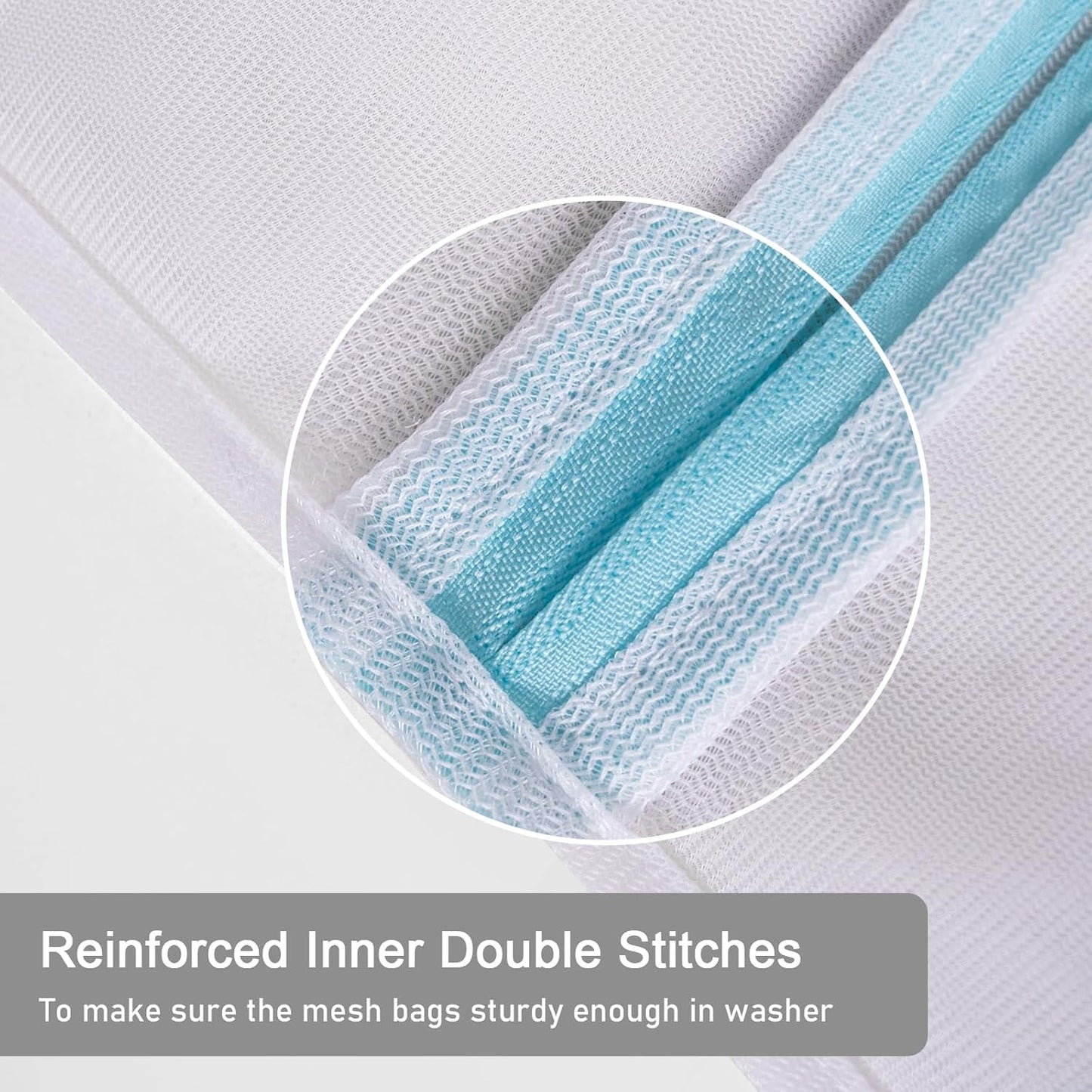 Polecasa 2Pcs 24 x 24 Inches Extra Durable Fine Mesh Laundry Bags with Sturdy Zipper for Delicates