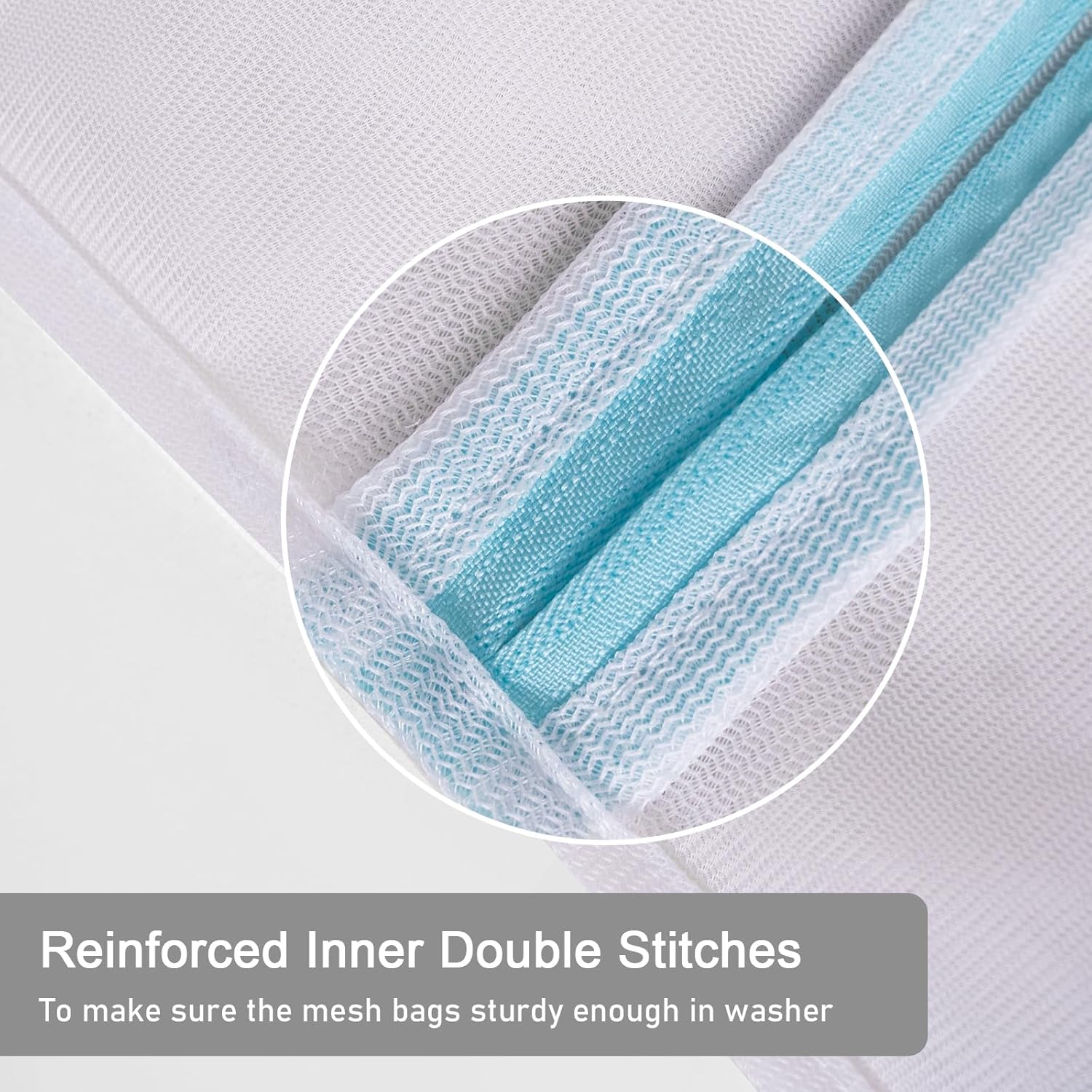 Polecasa 2Pcs 24 x 24 Inches Extra Durable Fine Mesh Laundry Bags with Sturdy Zipper for Delicates
