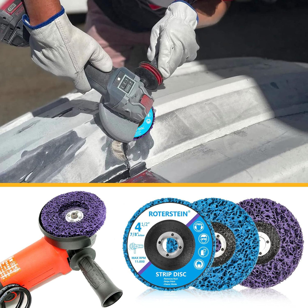 10 Pack Strip Discs Stripping Wheel 4.5 inch for Angle Grinder Clean and Remove Paint Coating Rust