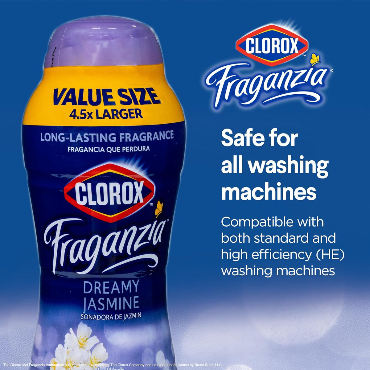 Clorox Fraganzia Laundry Scent Booster Crystals in Dreamy Jasmine Scent - Scented In-Wash Freshener