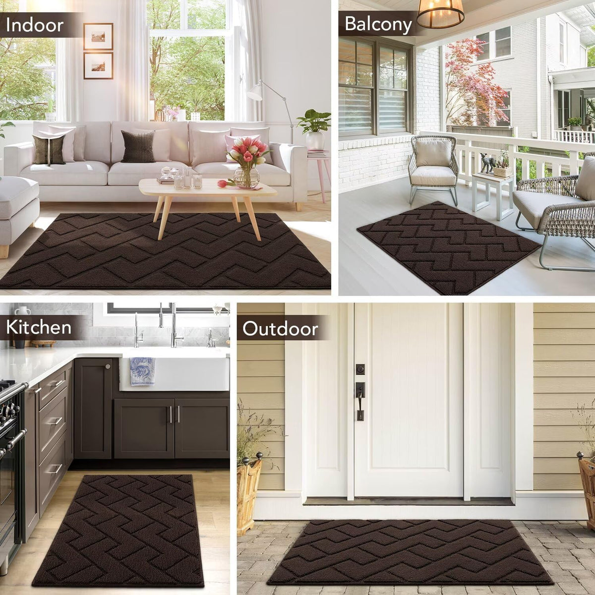 hicorfe Indoor Door Mat,Non Slip Door Mats,32"x48" Front Back Door Mat Rubber Backing,Absorbent