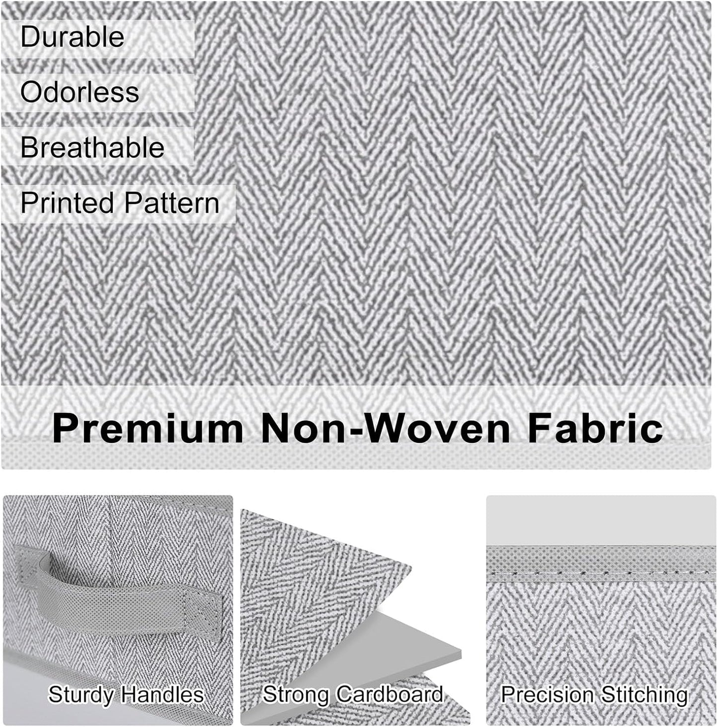 WUIKE Closet Organizers and Storage, Trapezoid Storage Bins, Fabric Closet Bins with Handles