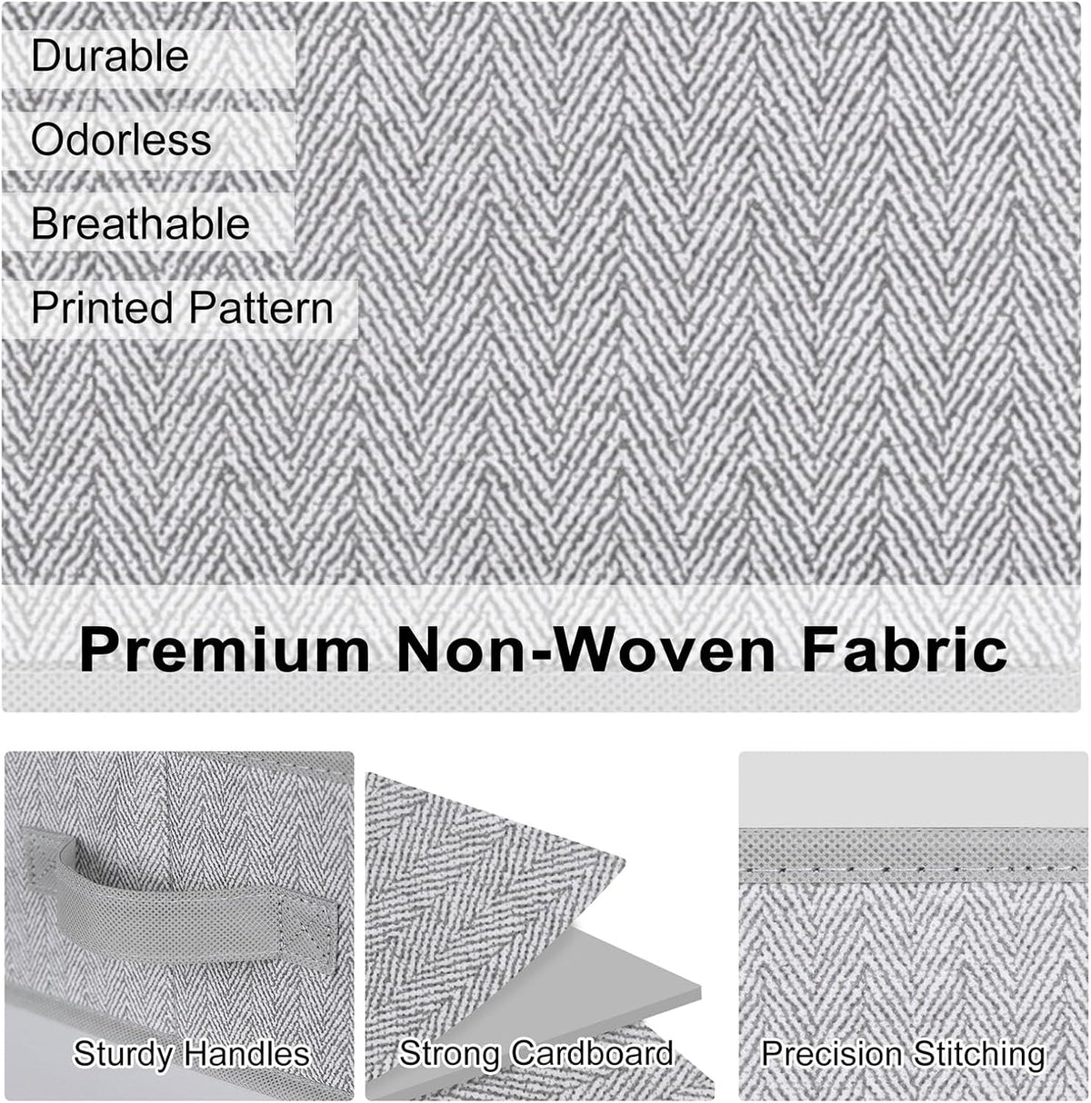 WUIKE Closet Organizers and Storage, Trapezoid Storage Bins, Fabric Closet Bins with Handles