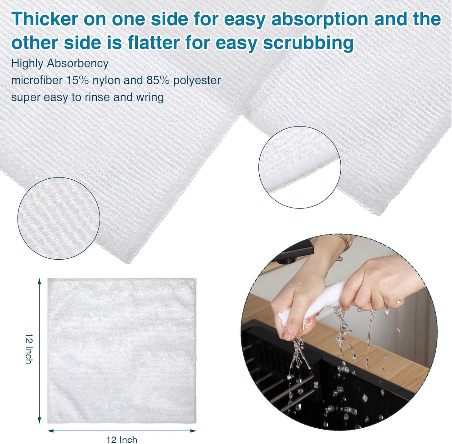 200 Pieces Microfiber Cleaning Cloths Bulk Absorbent Microfiber Towels Reusable Lint-Free Streak