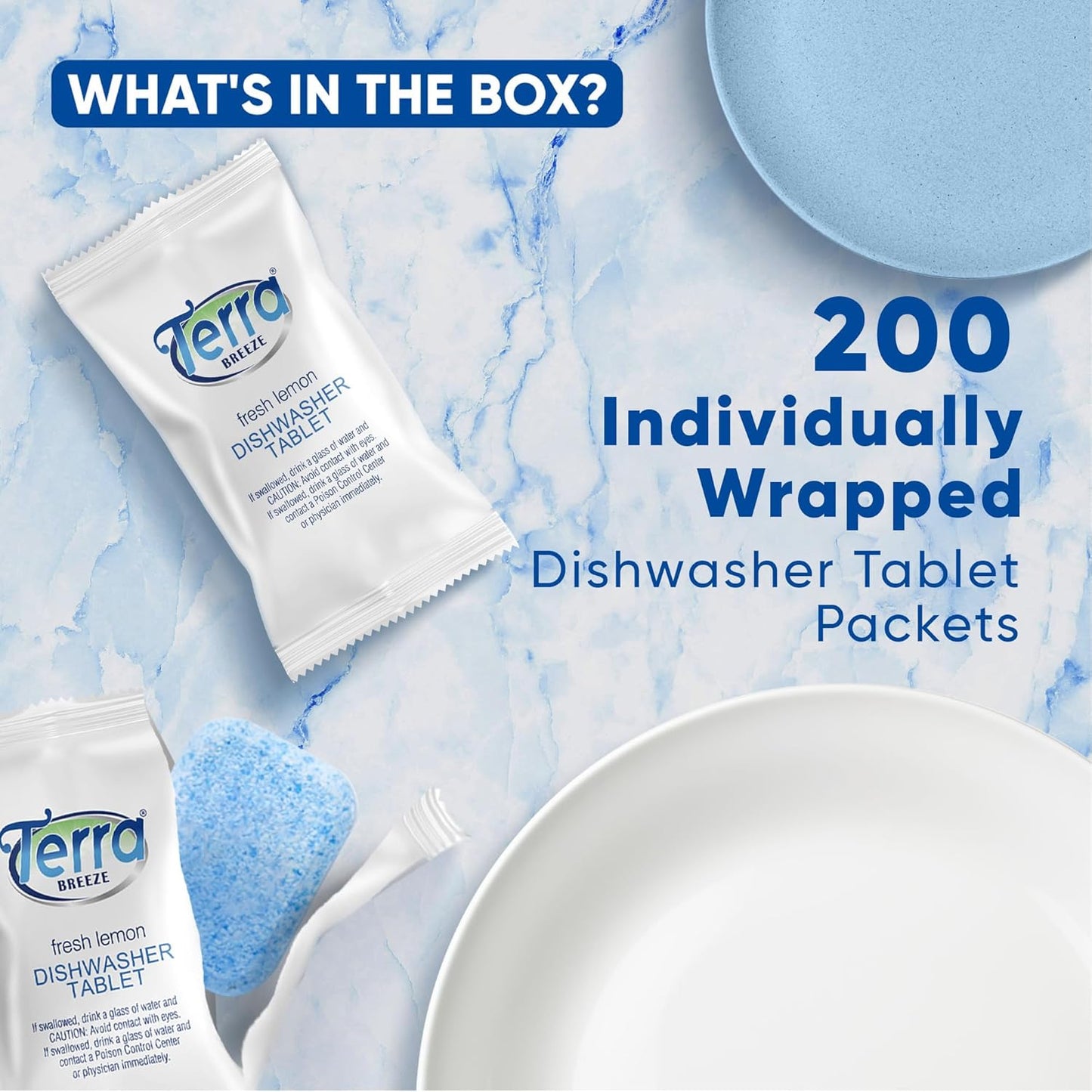 Individually Wrapped Dishwasher Tablets | Dishwasher Detergent | Dish Soap Pods | Fresh Lemon Scent