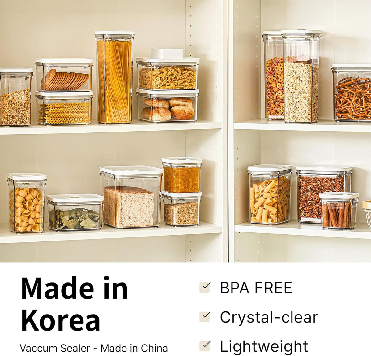 VAKUEN Premium Airtight Food Storage Containers Mega 8P/Set. Total 46.11cup, 7pcs Container and