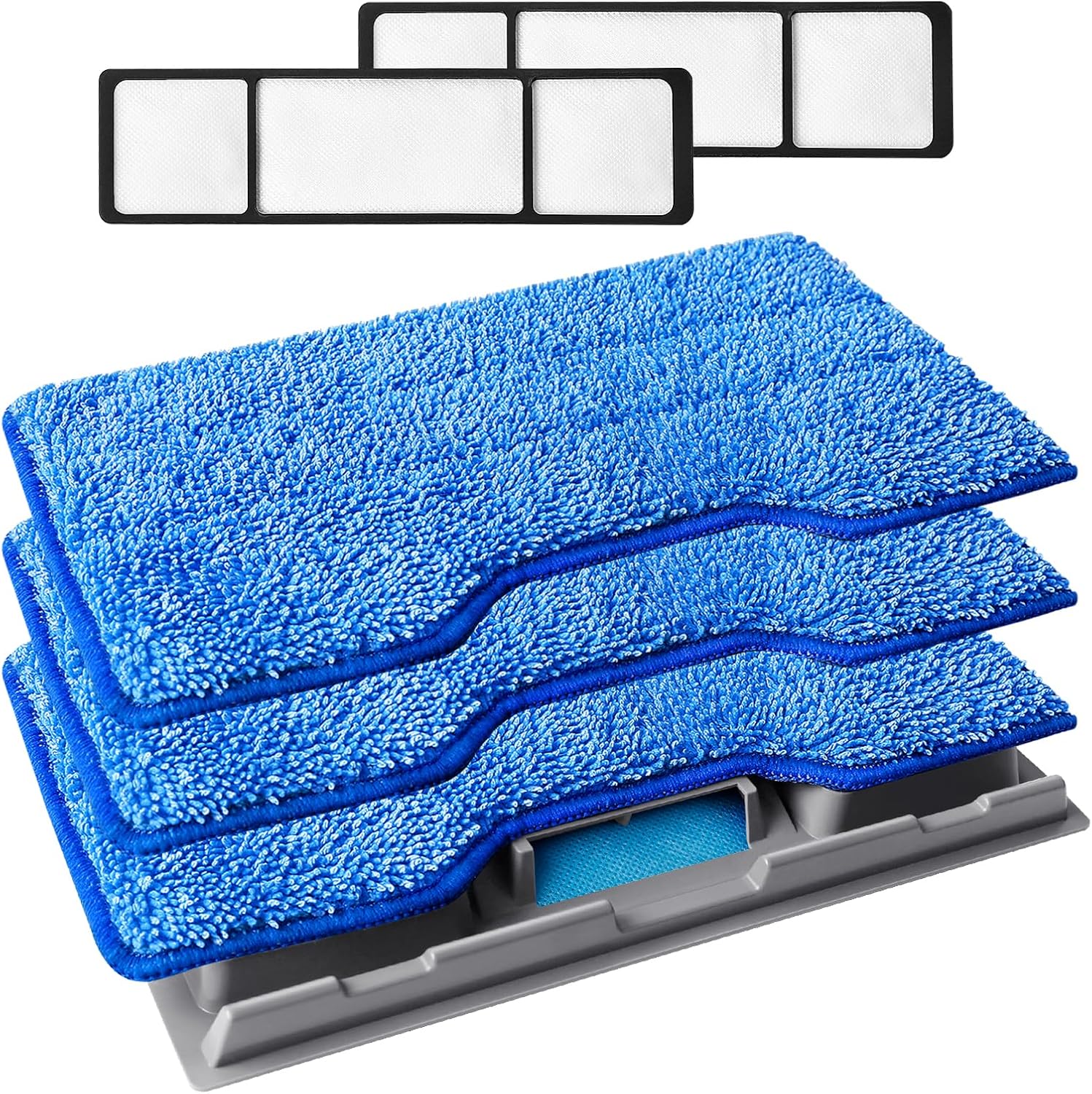 KEEPOW Reusable Mop Pads Refills, Replacement Pads Compatible with Shark Vac Mop VM252 VM200 VC205