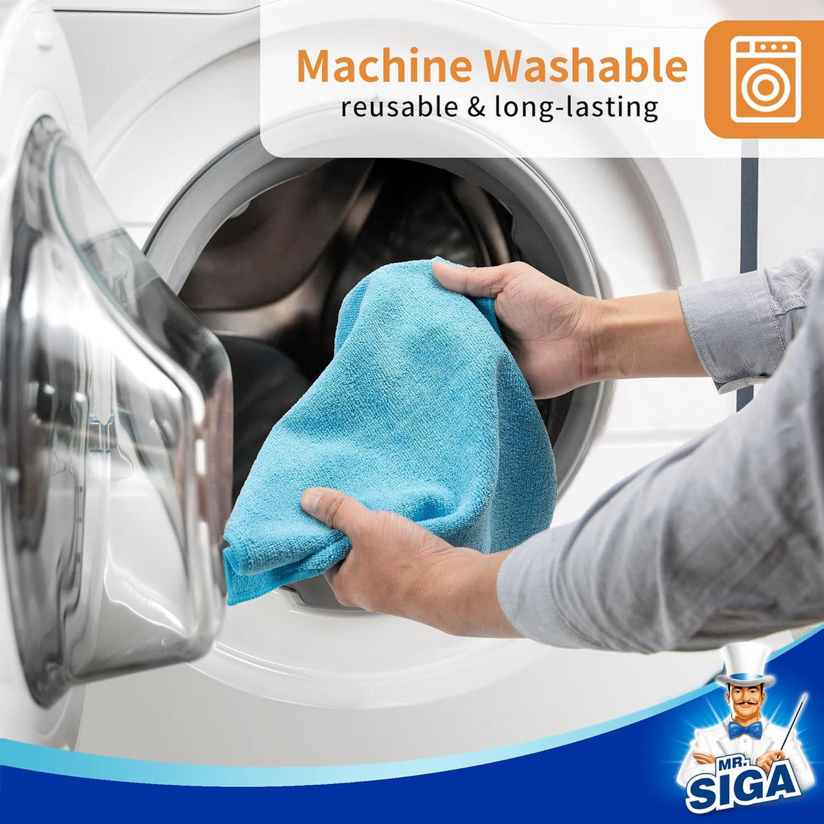 MR.SIGA Microfiber Cleaning Cloths, All-Purpose Surface Microfiber Towels, Streak Free Cleaning