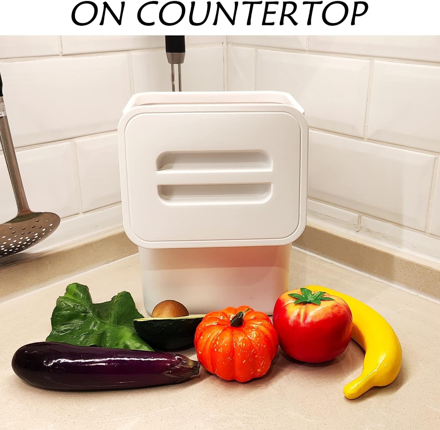 stonespace Hanging Small Trash Can with Lid Under Sink for Kitchen，1.3 Gallon/ 5L Mountable Compost