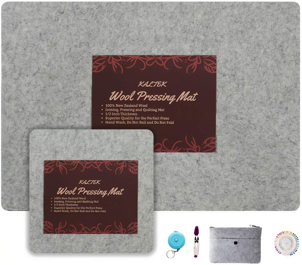 Wool Pressing Mat Set (Deluxe 2 Pack) Includes 24 x17 and 10 x 10 mats with Quilting Supplies in