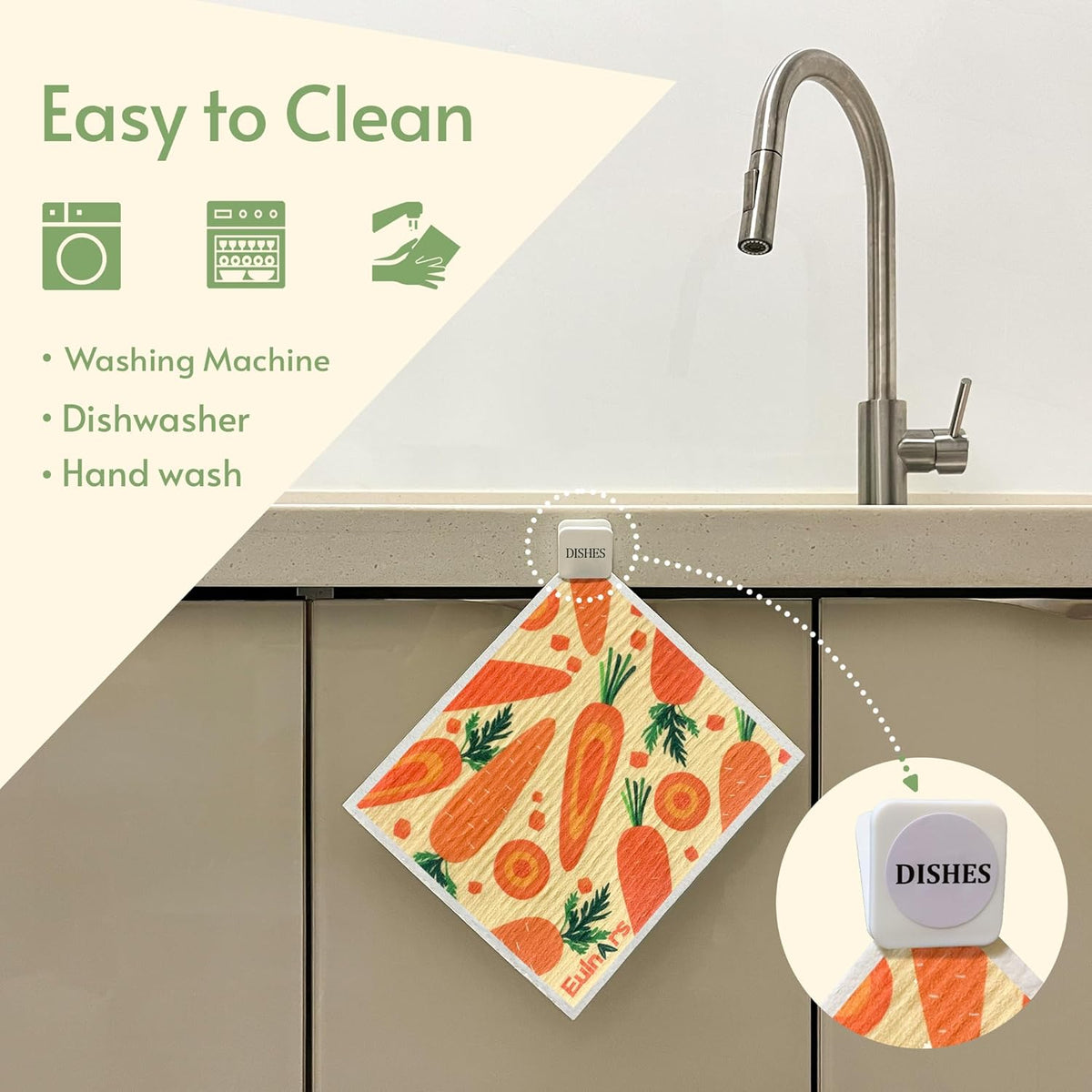 Reusable Paper Towels, Swedish Dishcloths for Kitchen 8-Pack, Non-Scratch Swedish Dish Towels