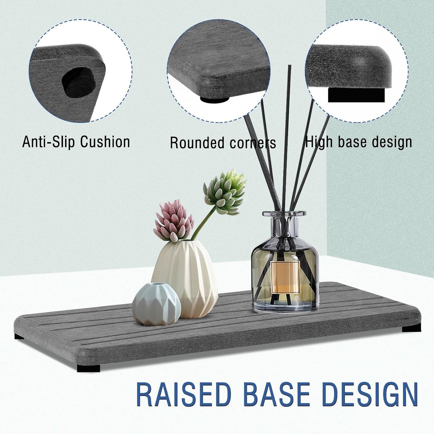 3PCS Water Absorbing Stone Tray, Fast Drying Stone Sink Tray, Stones Soap Trays, Water Absorbent