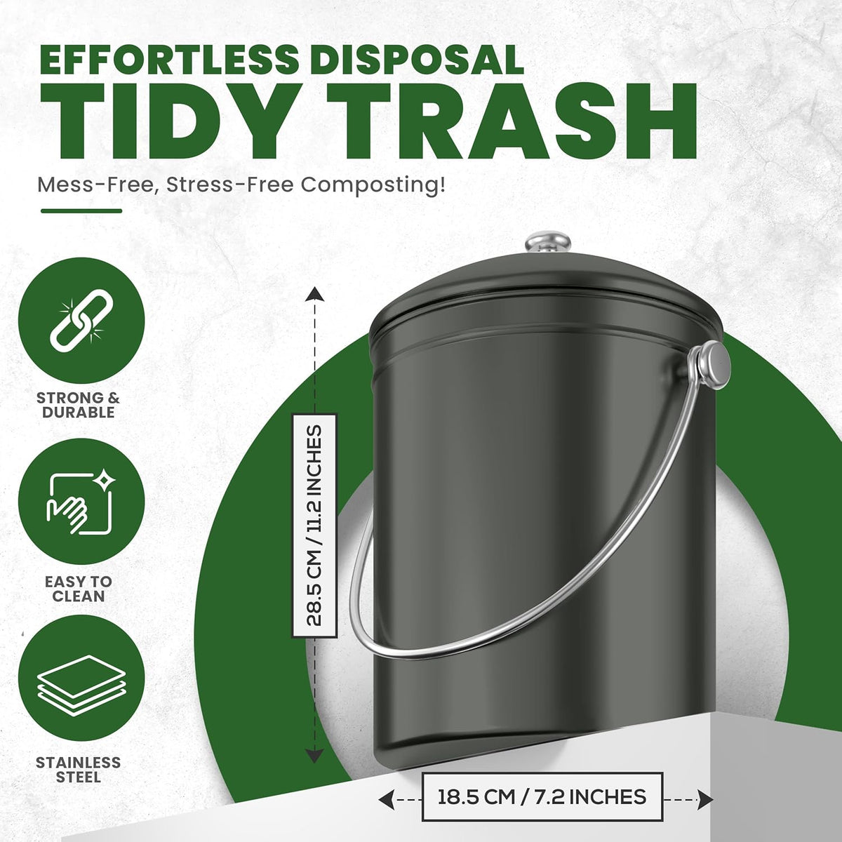 Utopia Kitchen Compost Bin for Kitchen Countertop, 1.3 Gallon Compost Bucket for Kitchen with Lid