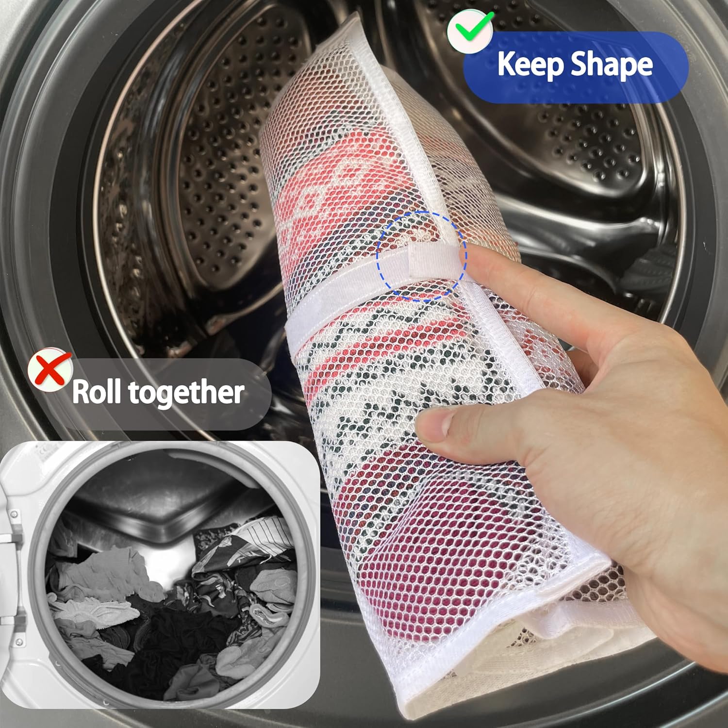 Mesh laundry bags for washing machine, can wash 10 pairs of socks, maintain shape, keep one