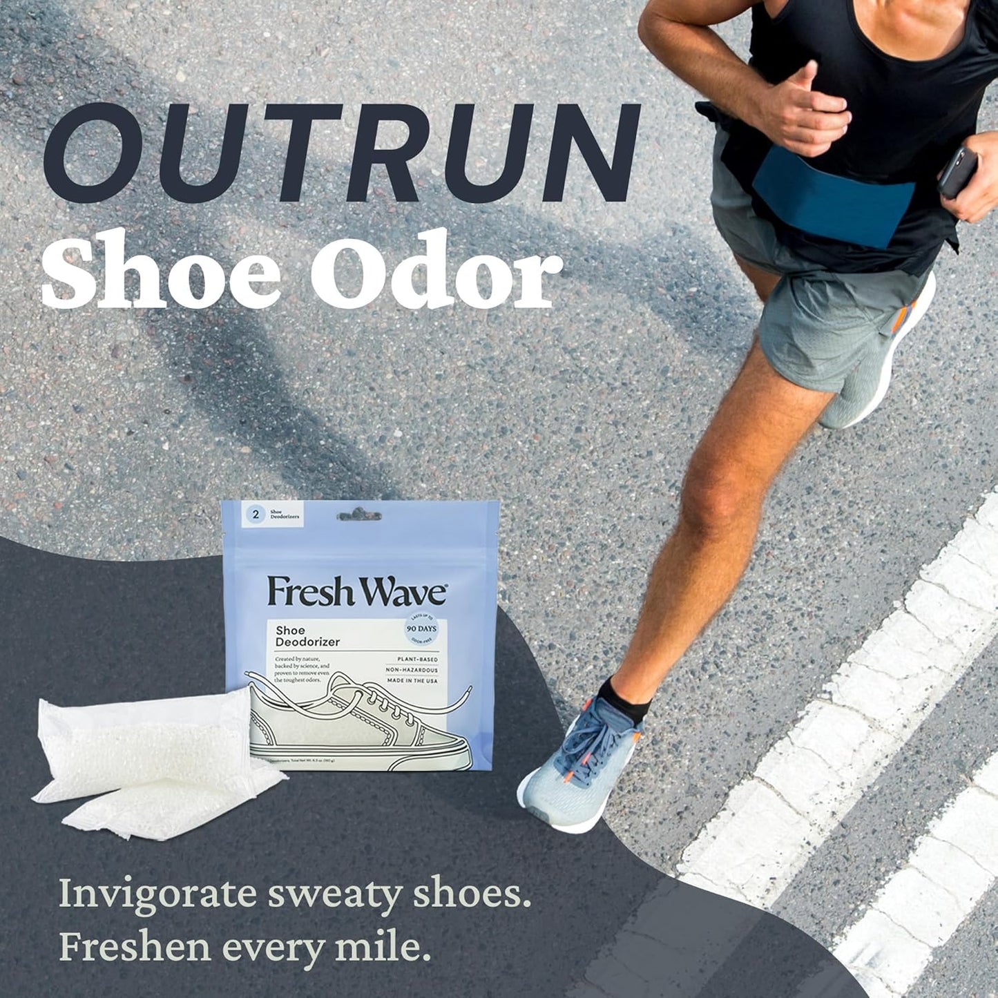 Fresh Wave Shoe Deodorizer, 1 Pack (2 Count) – Natural & Safe Shoe Freshener for All Types of