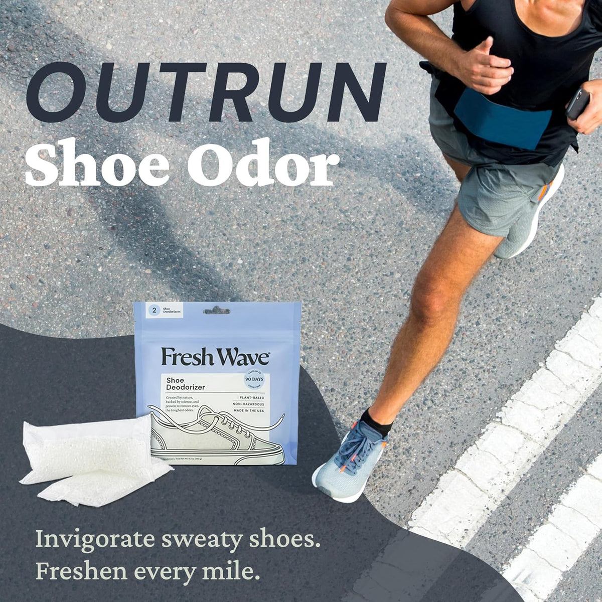 Fresh Wave Shoe Deodorizer, 1 Pack (2 Count) – Natural & Safe Shoe Freshener for All Types of