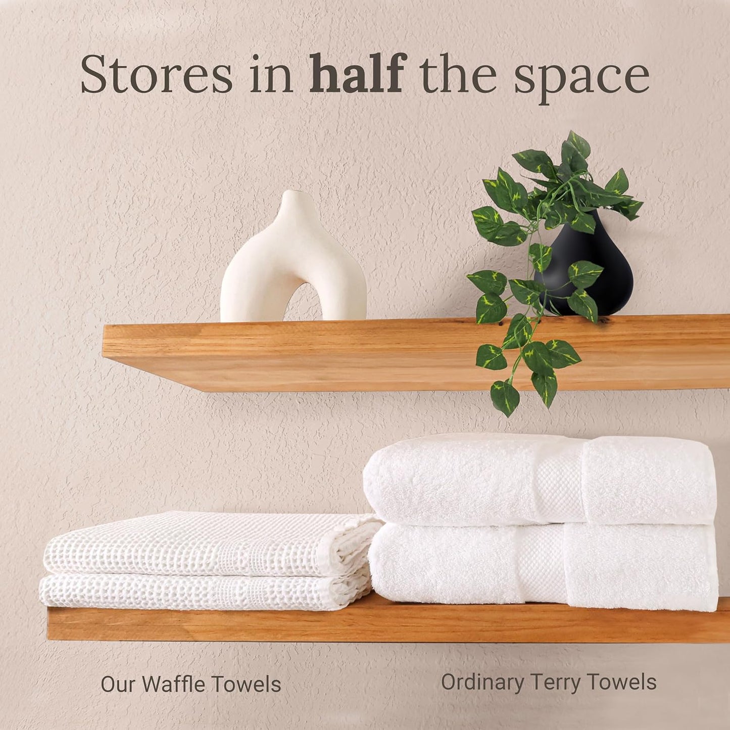 GILDEN TREE Waffle Towels for Bathroom, 100% Cotton Quick Dry Towel, Waffle Bath Towels Large