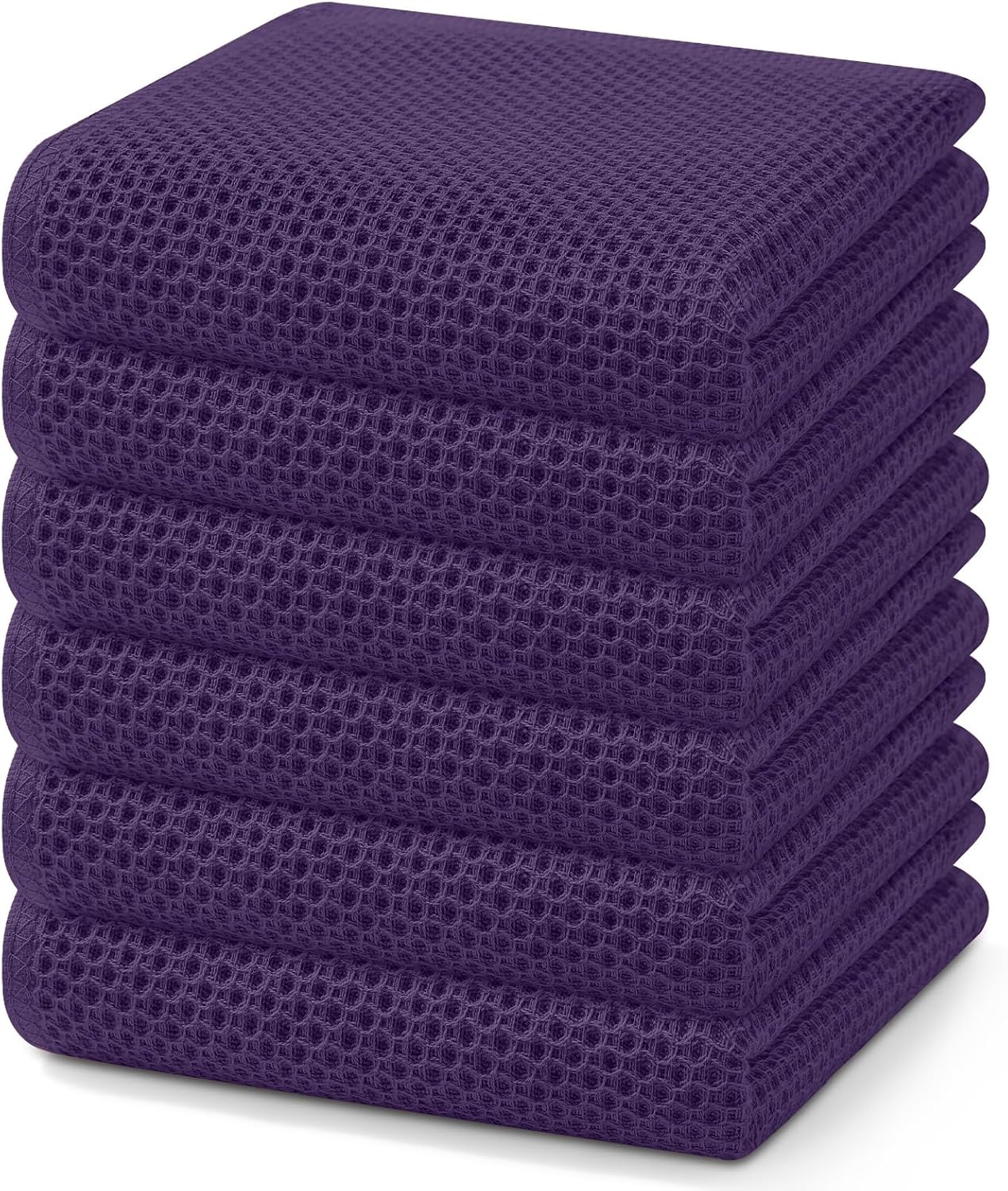 Homaxy 100% Cotton Waffle Weave Kitchen Dish Towels, Ultra Soft Absorbent Quick Drying Cleaning