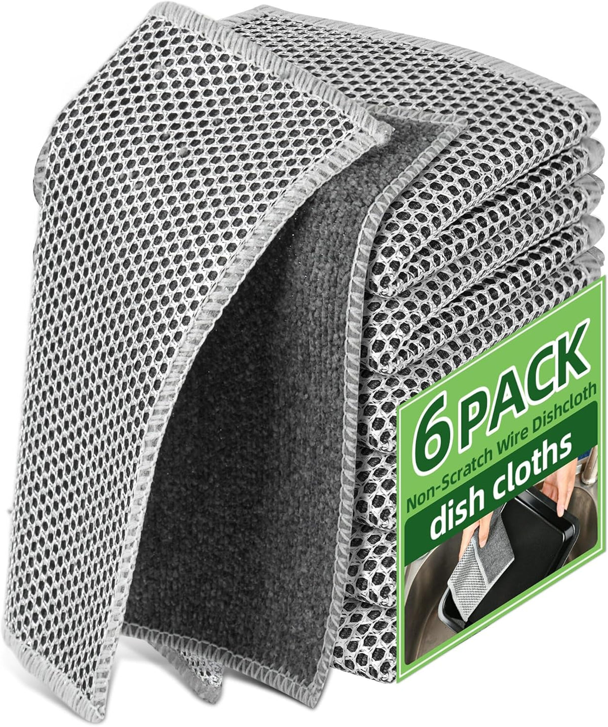 Stainless Steel Scrubber and Cleaning Rags - Non Scratch Wire Dishcloth for Washing Dishes, Durable