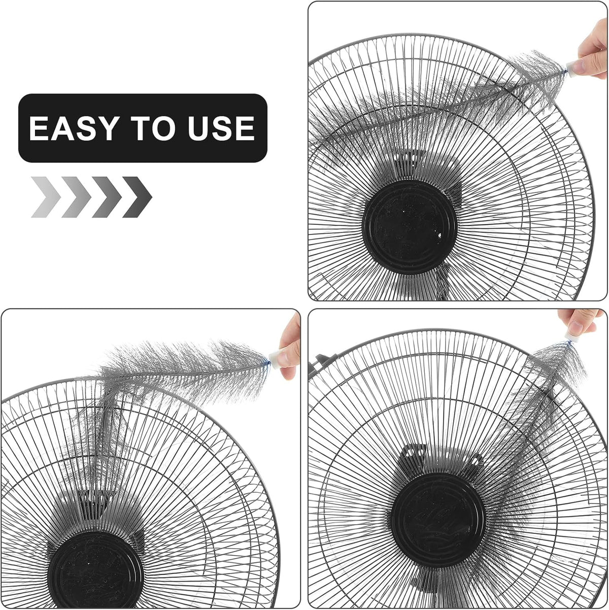 2 Pcs Fan Cleaner Brushes, Bendable Fan Cleaning Brush Cobweb Duster Set Microfiber Head Washable