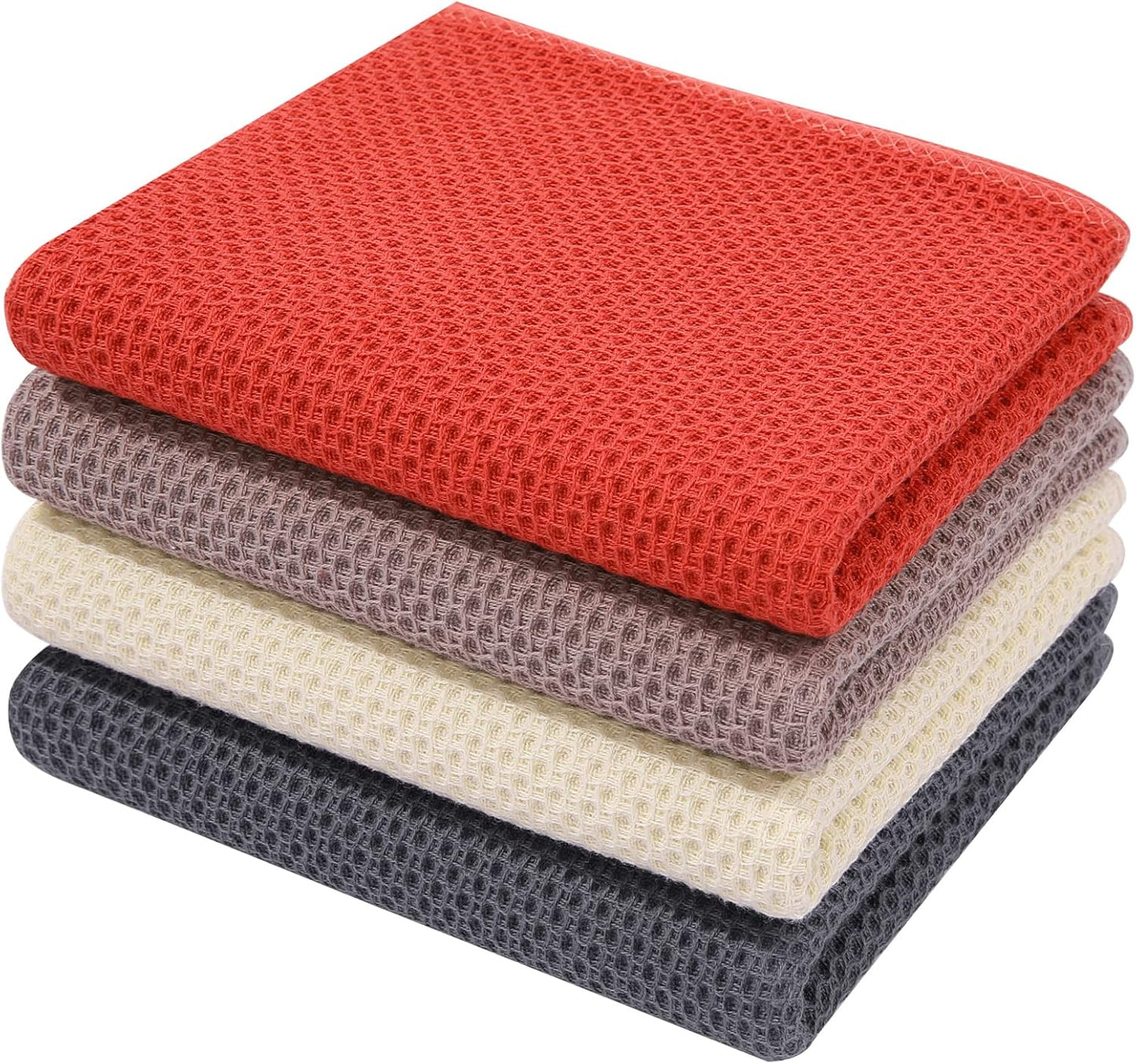 Homaxy 100% Cotton Waffle Weave Kitchen Dish Towels, Ultra Soft Absorbent Quick Drying Cleaning