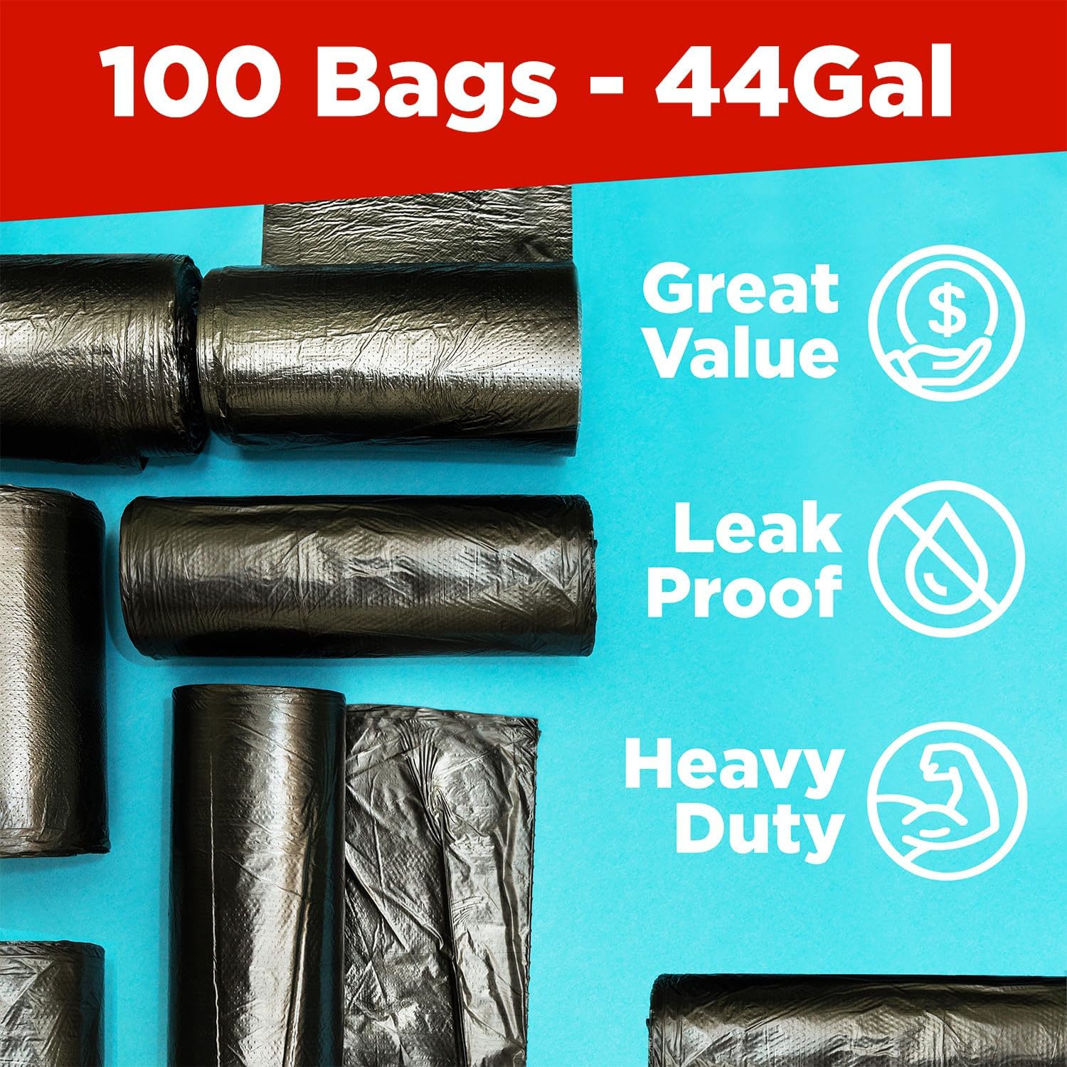 ToughBag 44 Gallon Commercial Trash Bags, 38x46” (100 COUNT) – 39, 40, 42 Gallon Contractor Bags