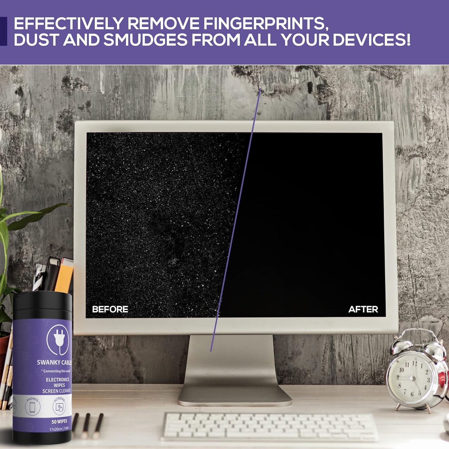 Screen Cleaner Wipes: Electronic Wipes for Screens - Computer Screen Wipes for Lens, Phone, Tv