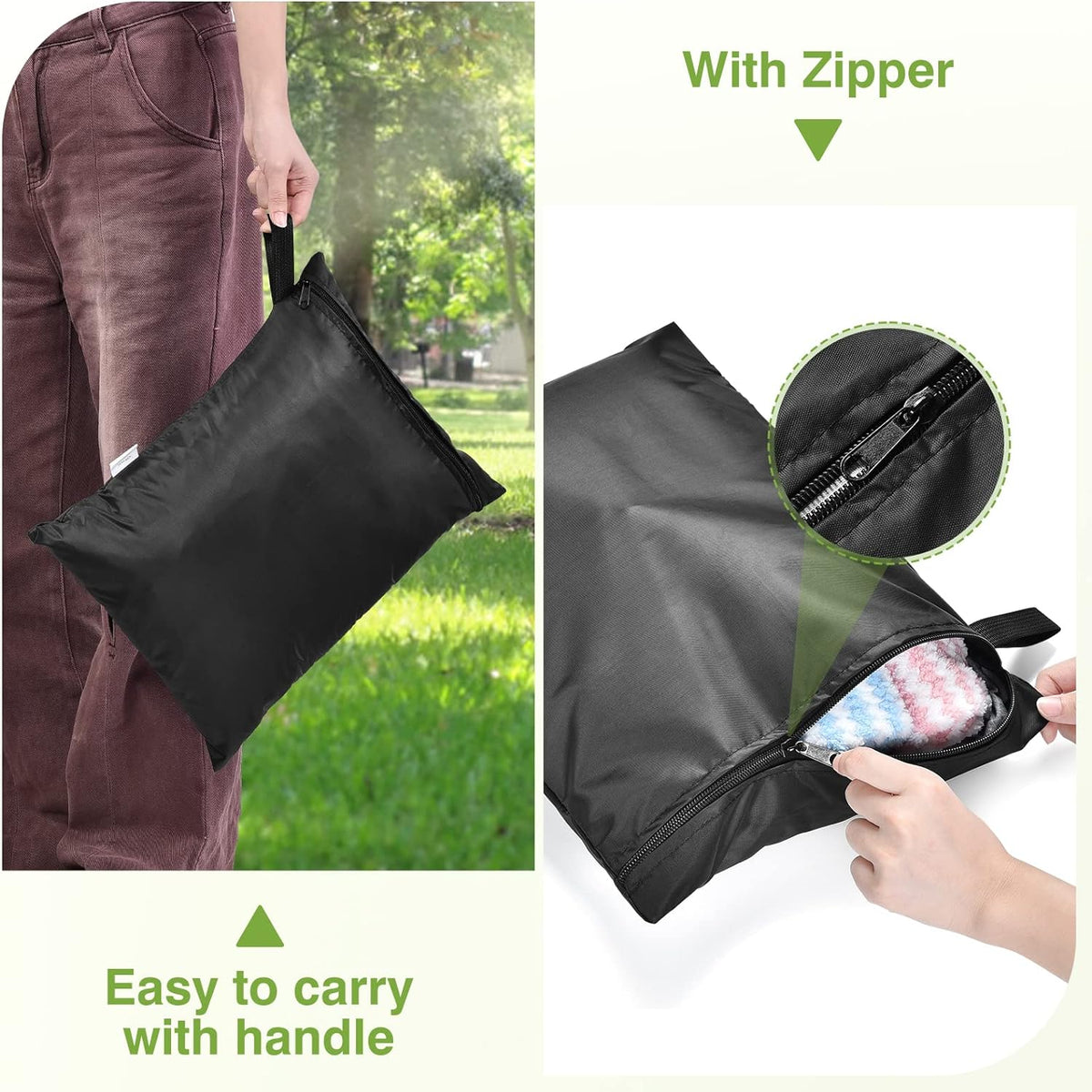 OTraki 12x16 inch Wet Bag 2Pcs Waterproof Swim Bag for Wet Clothes Small Swimsuit Dirty Clothes