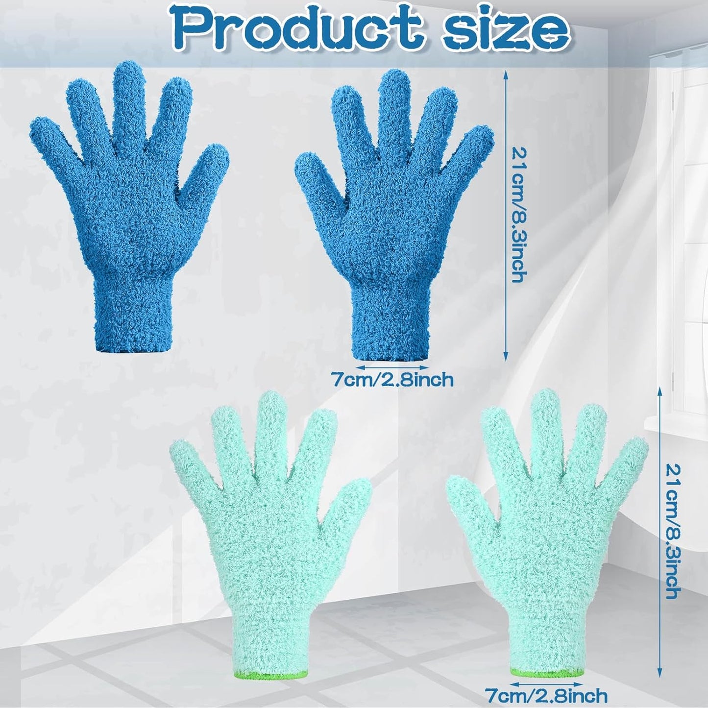 6 Pcs Microfiber Dusting Mitt Gloves Microfiber Washable Dusting Gloves Car Wash Mitt for Leaf
