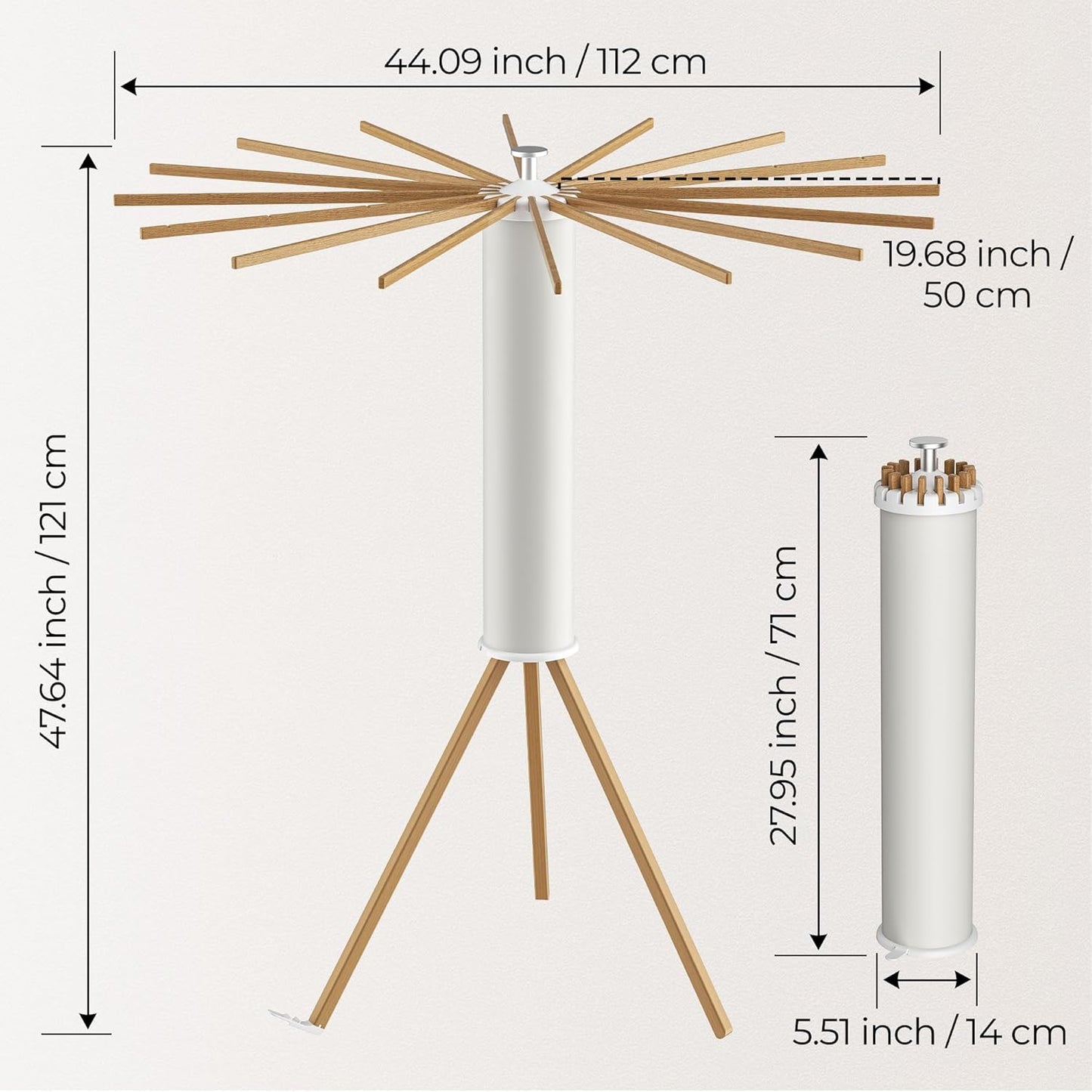 Tripod Clothes Drying Rack, Garment Rack Portable and Foldable Space Saving Laundry Drying Rack