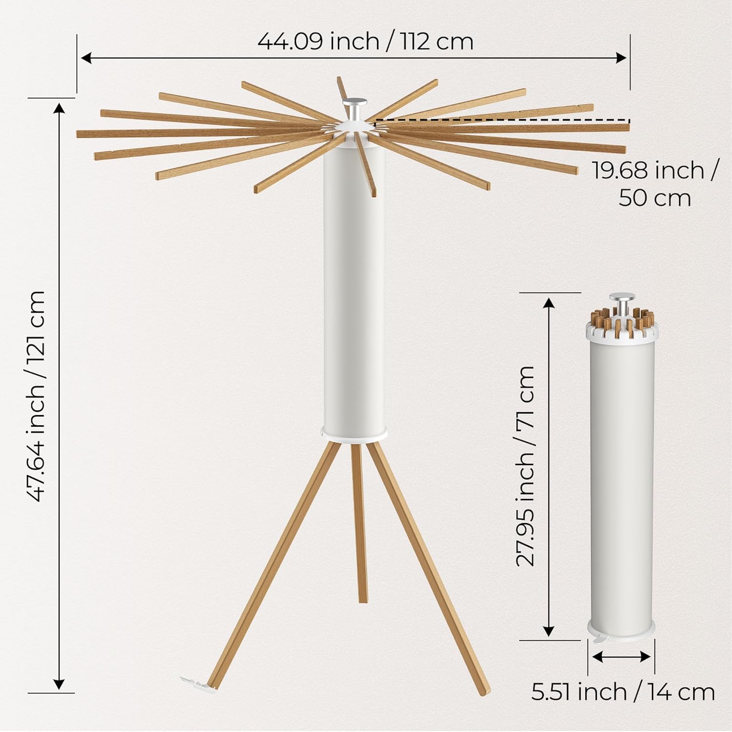 Tripod Clothes Drying Rack, Garment Rack Portable and Foldable Space Saving Laundry Drying Rack