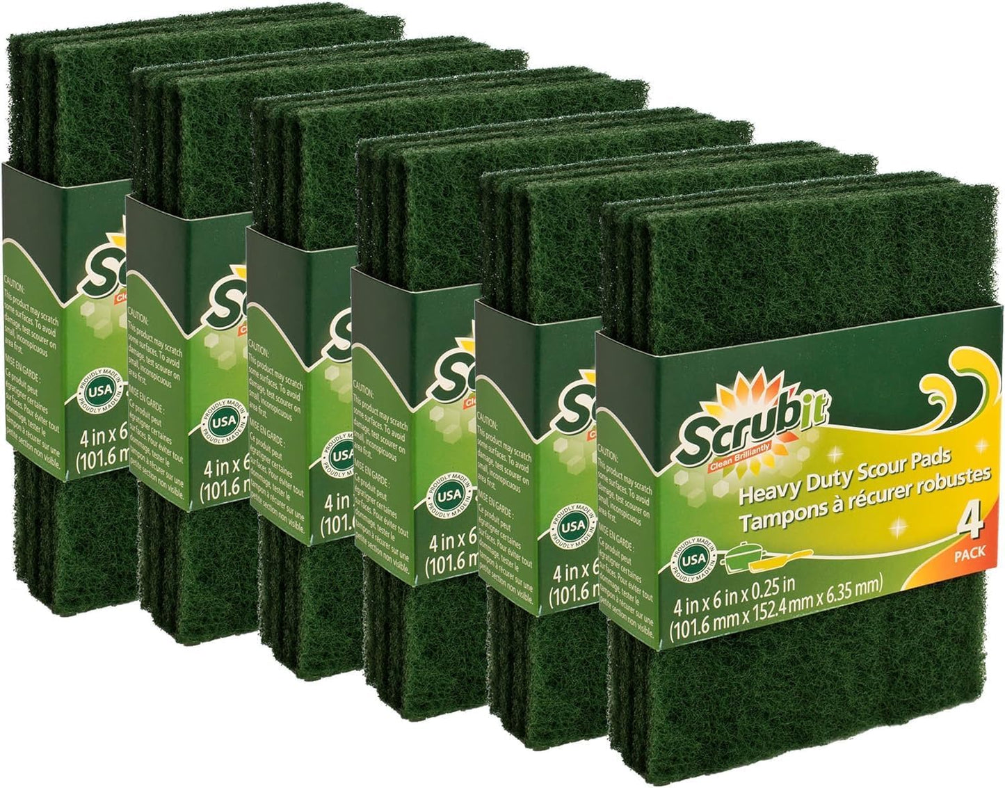 Scouring Pads - Heavy Duty Household Cleaning Scrubber with Non-Scratch Anti-Grease Technology