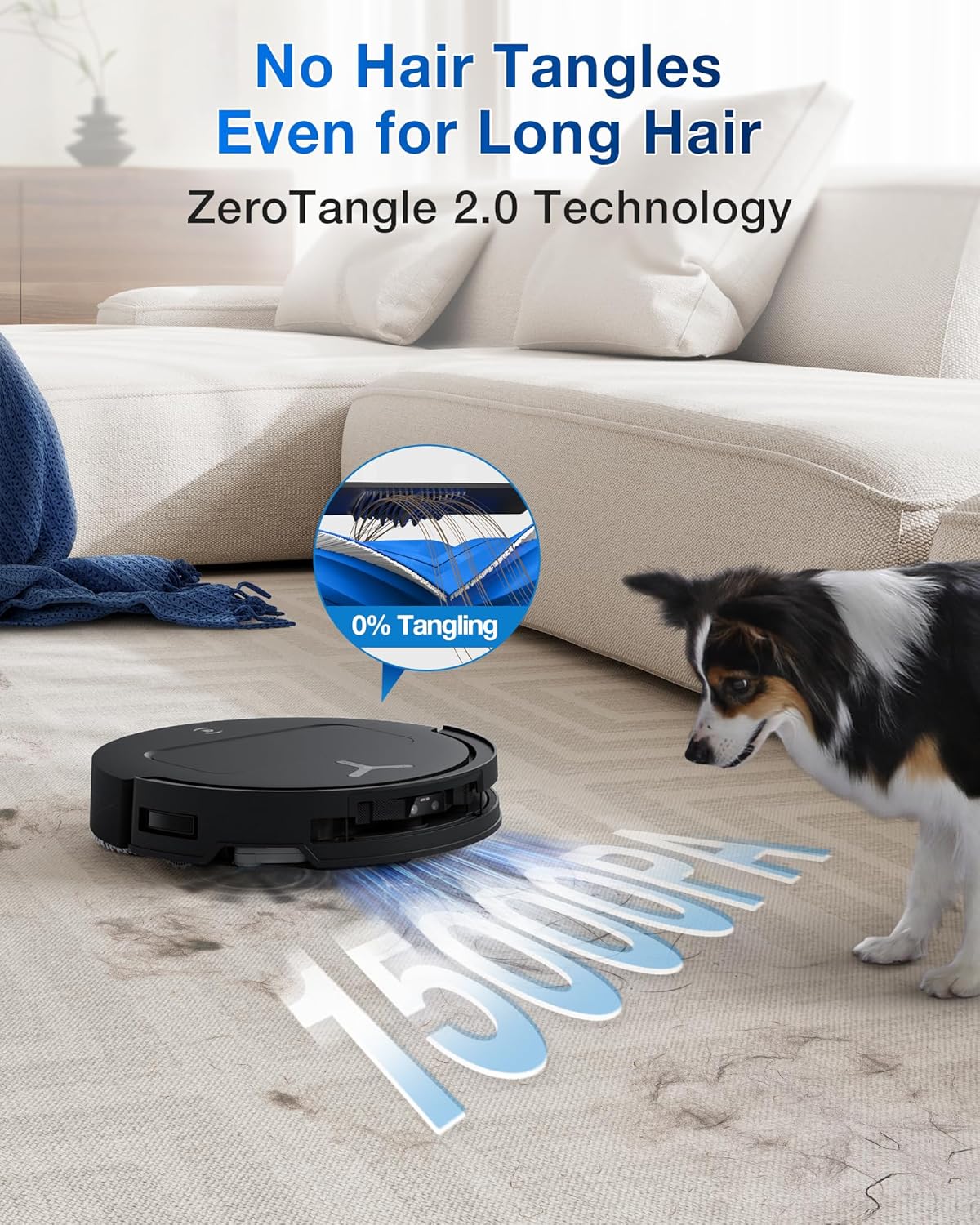 ECOVACS DEEBOT T50 PRO Omni Robot Vacuum and Mop, 3.19” Ultra-Slim, 15,000Pa Suction, ZeroTangle
