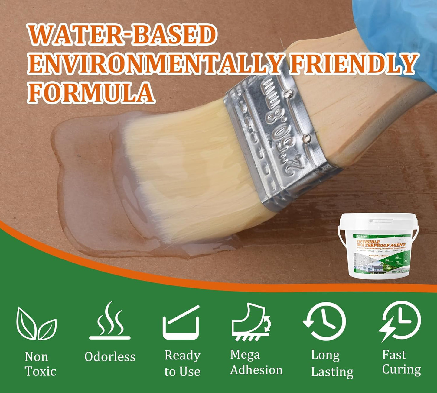 Waterproof Sealant 35oz, Transparent Waterproof Coating for Roof, Floor, Bathroom, Wall, Window