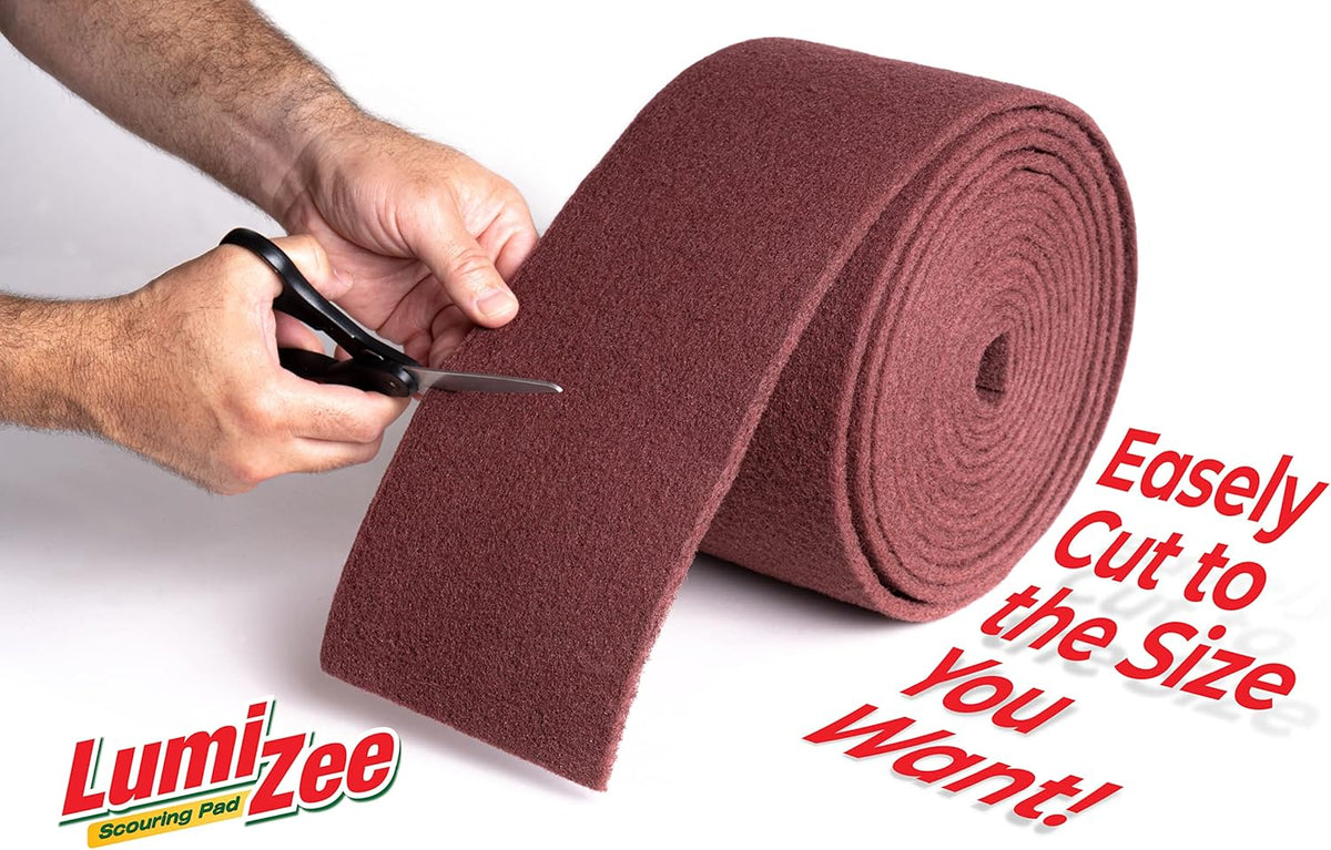 Heavy Duty Scrubbing Pad Roll 19ft Ultra Size Sponge Scouring Pad Brown19ft x 6in x 0.3in (6m x