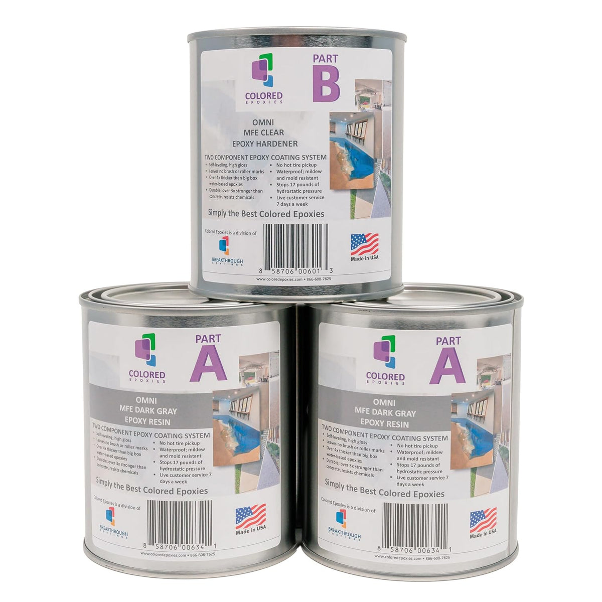 Coloredepoxies 10007 Dark Gray Epoxy Resin Coating Made with Beautiful and Vibrant Pigments, 100%