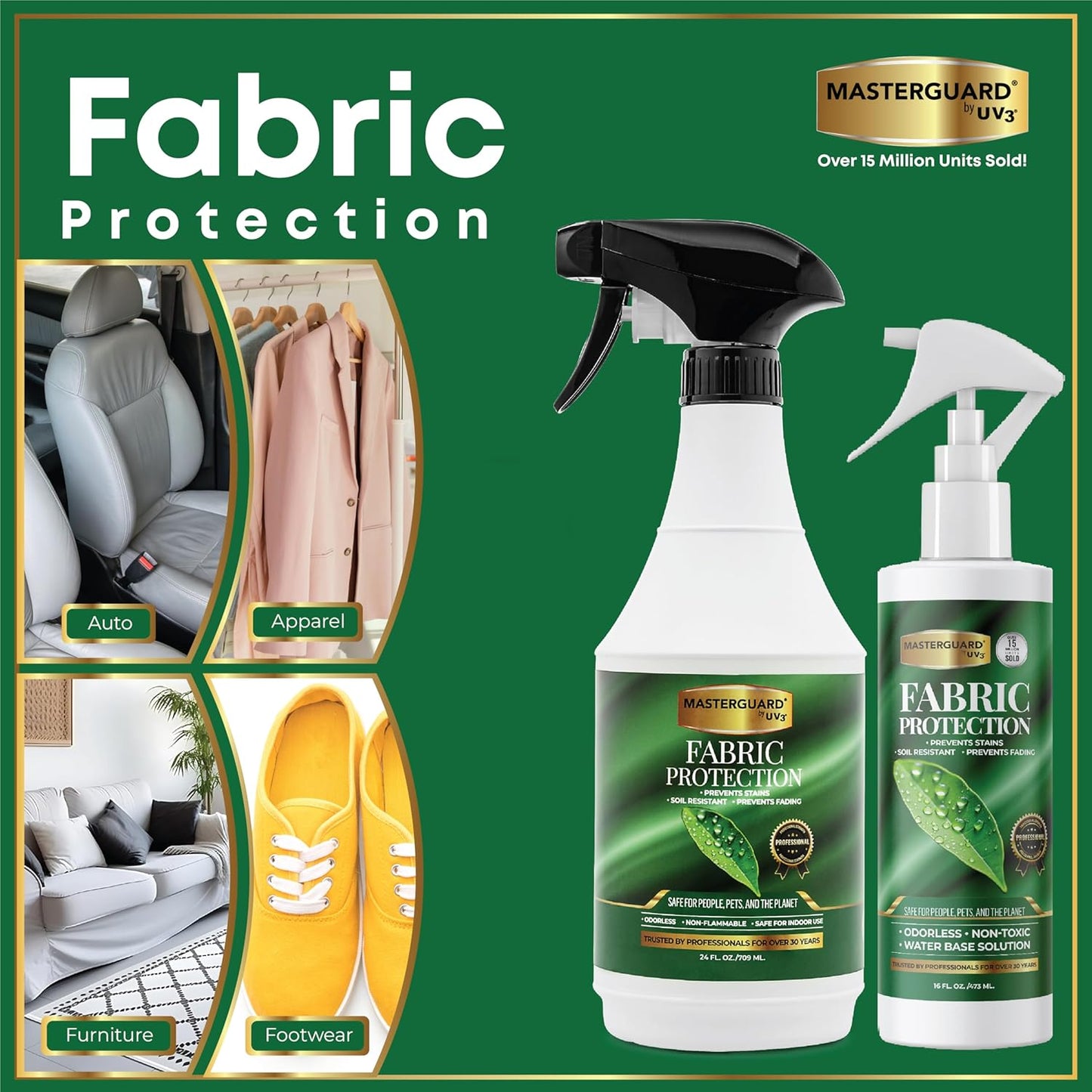 Fabric Protection Spray Water Based Solution - Natural Kid and Pet Safe Formula, Fabric Protector