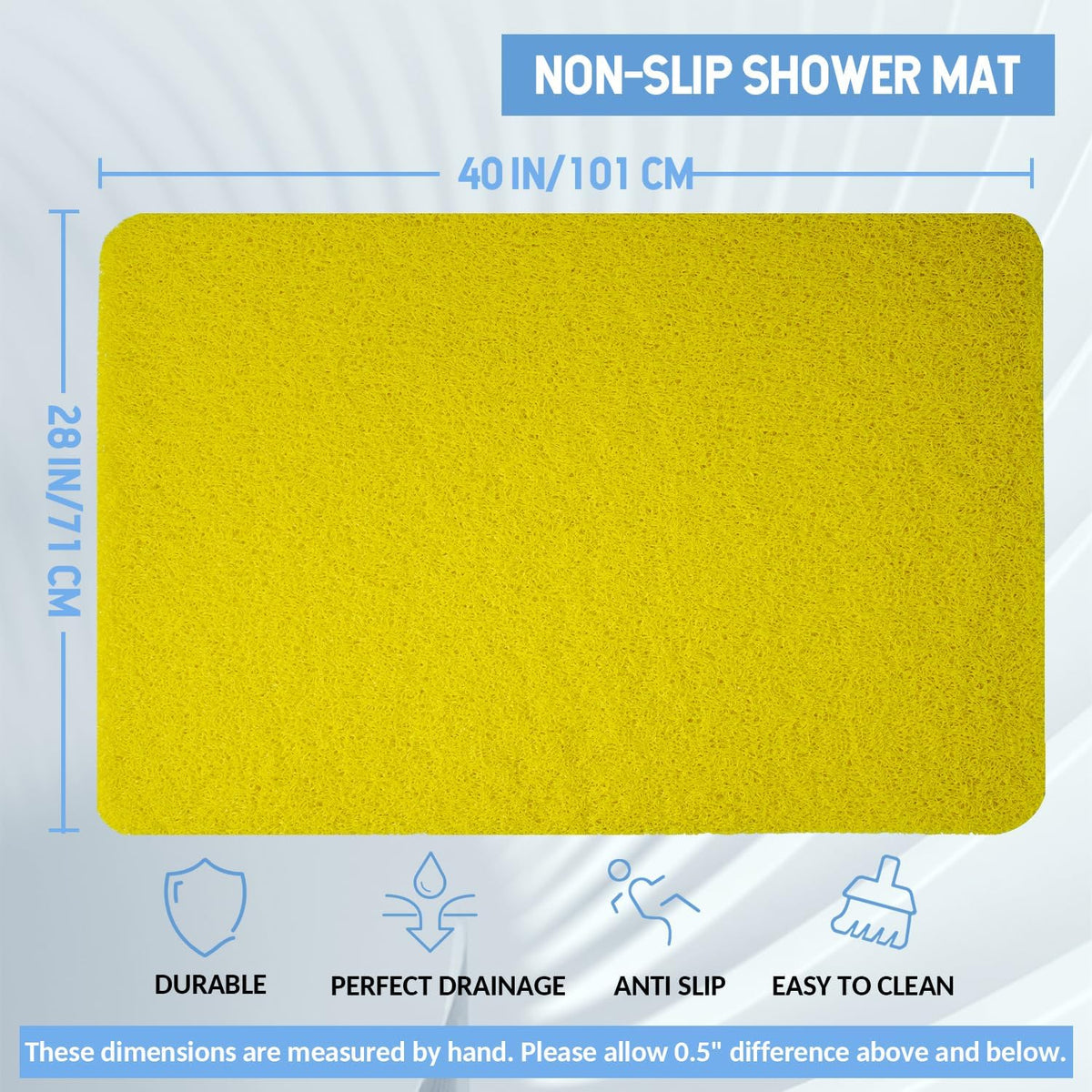 Non-Slip Bathtub Mat, Anti Slip Shower Mat, Fast Drying Bathtub Mats, Foot Scrubber Mat, Anti Slip