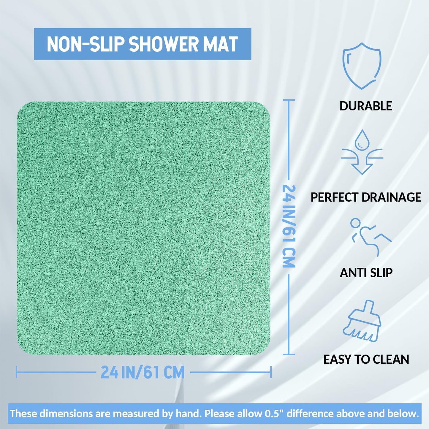 Non-Slip Bathtub Mat, Anti Slip Shower Mat, Fast Drying Bathtub Mats, Foot Scrubber Mat, Anti Slip